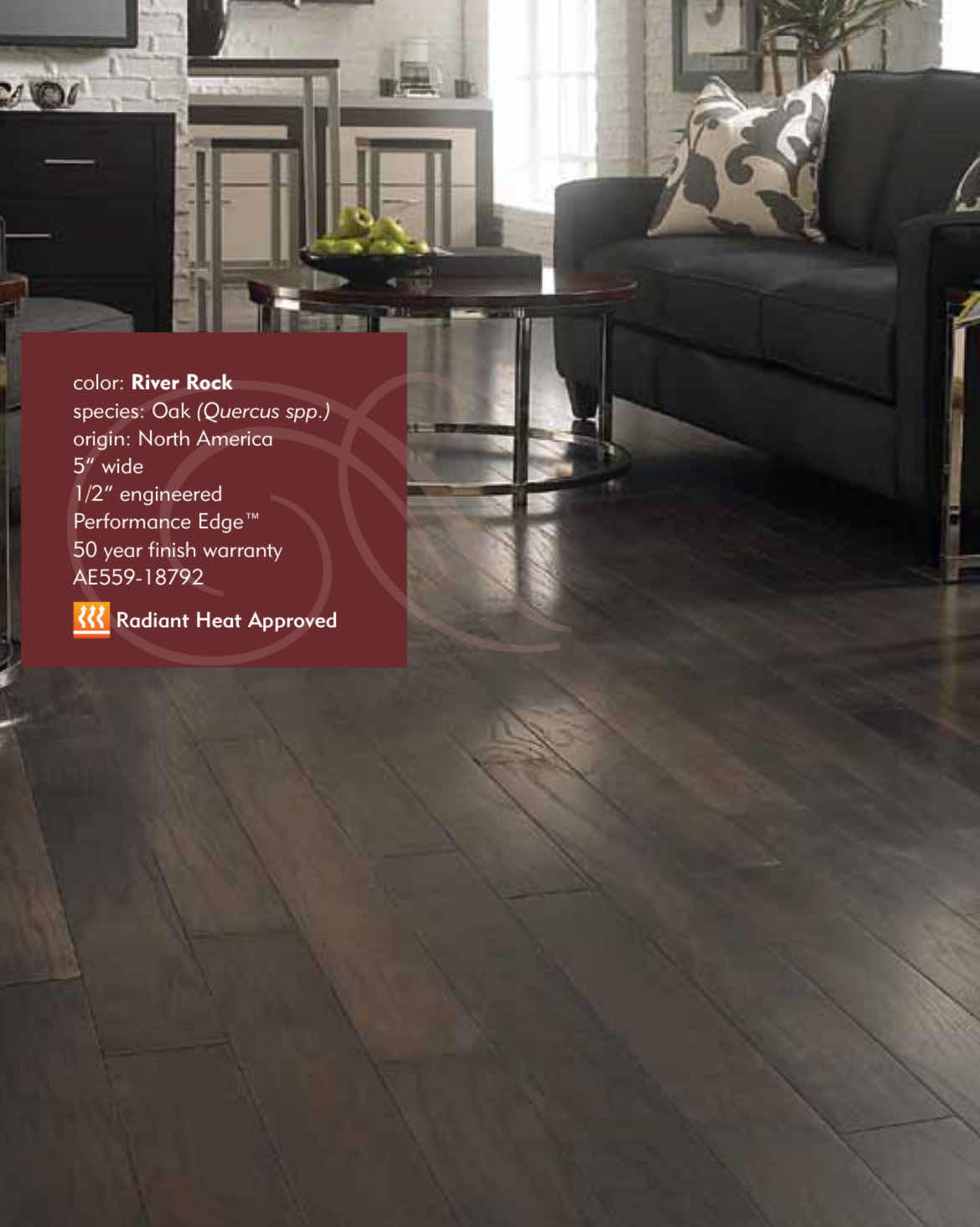 Photo 1 of ANDERSON HAVERSHAM RIVER ROCK FINISH GLUE DOWN HARDWOOD PLANKS 5” X 40” X RL (26.010SQFT PER CASE/13CASES APPROX 338.13SQFT TOTAL) READ NOTES