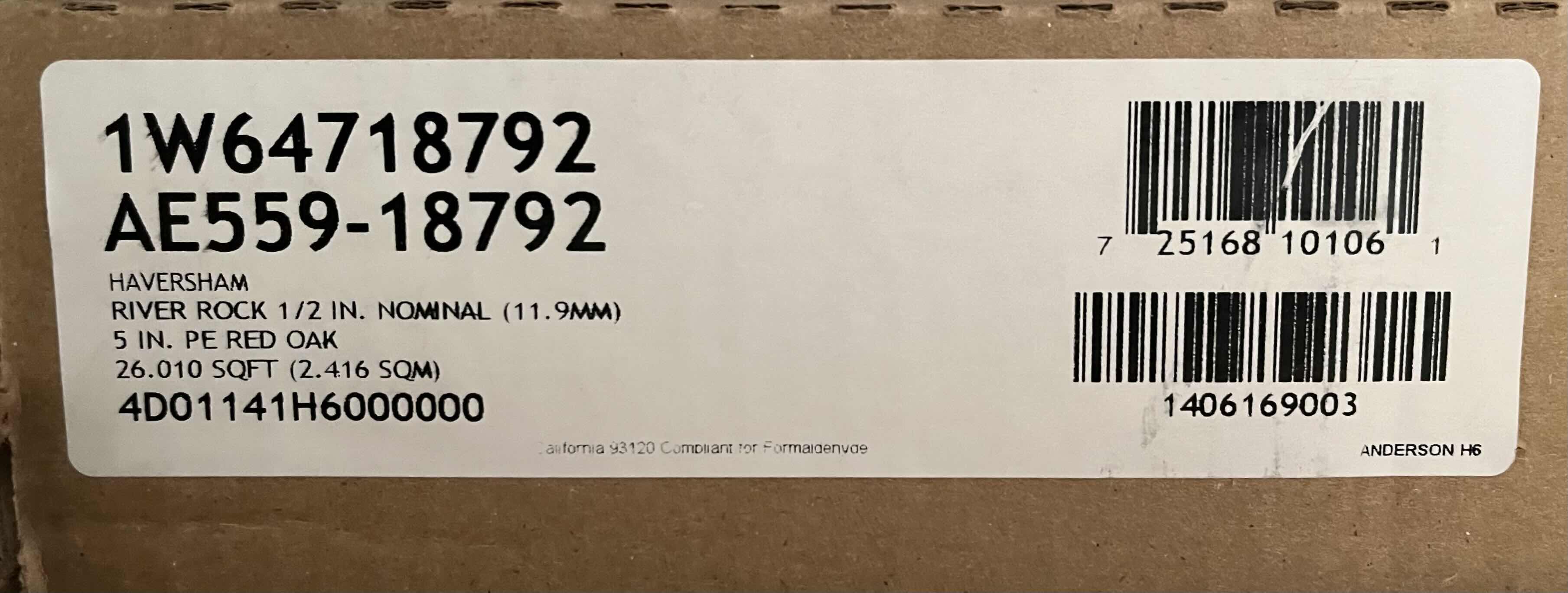 Photo 1 of ANDERSON HAVERSHAM RIVER ROCK FINISH GLUE DOWN HARDWOOD PLANKS 5” X 40” X RL (26.010SQFT PER CASE/13CASES APPROX 338.13SQFT TOTAL) READ NOTES