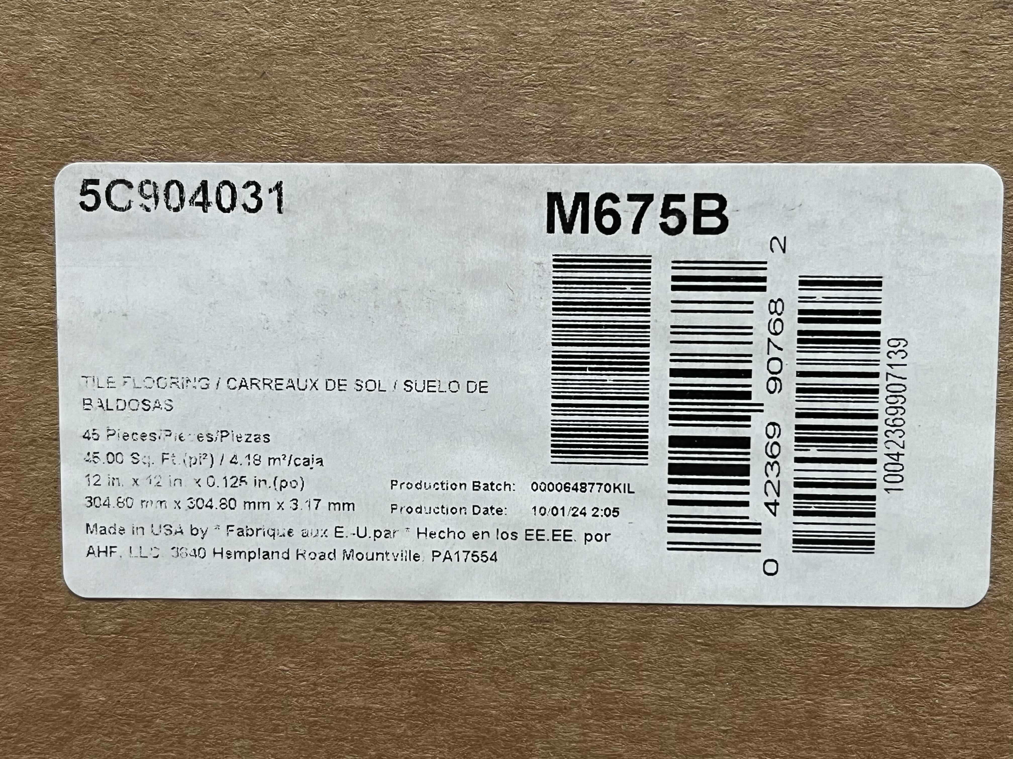 View 3 of $800.     ARMSTRONG PREMIUM EXCELON CROWN TEXTURE STERLING FINISH VCT VINYL TILE 12” X 12” (45SQFT PER CASE/8CASES APPROX. 360SQFT TOTAL) READ NOTES