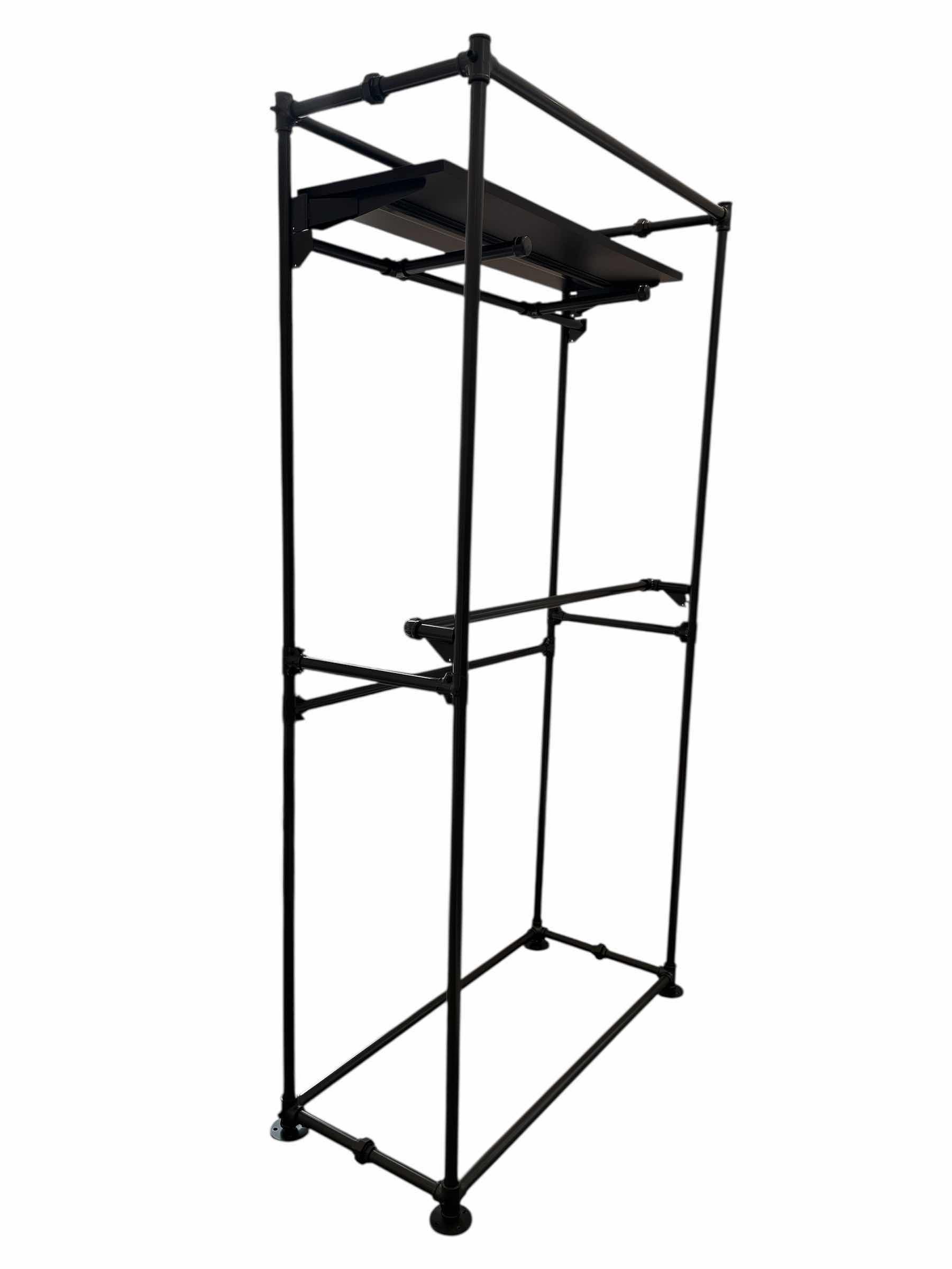 Photo 1 of ECC GREY FINISH INTERCHANGEABLE PIPELINE GARMENT DISPLAY RACK 49.5” X 20.5” H95”