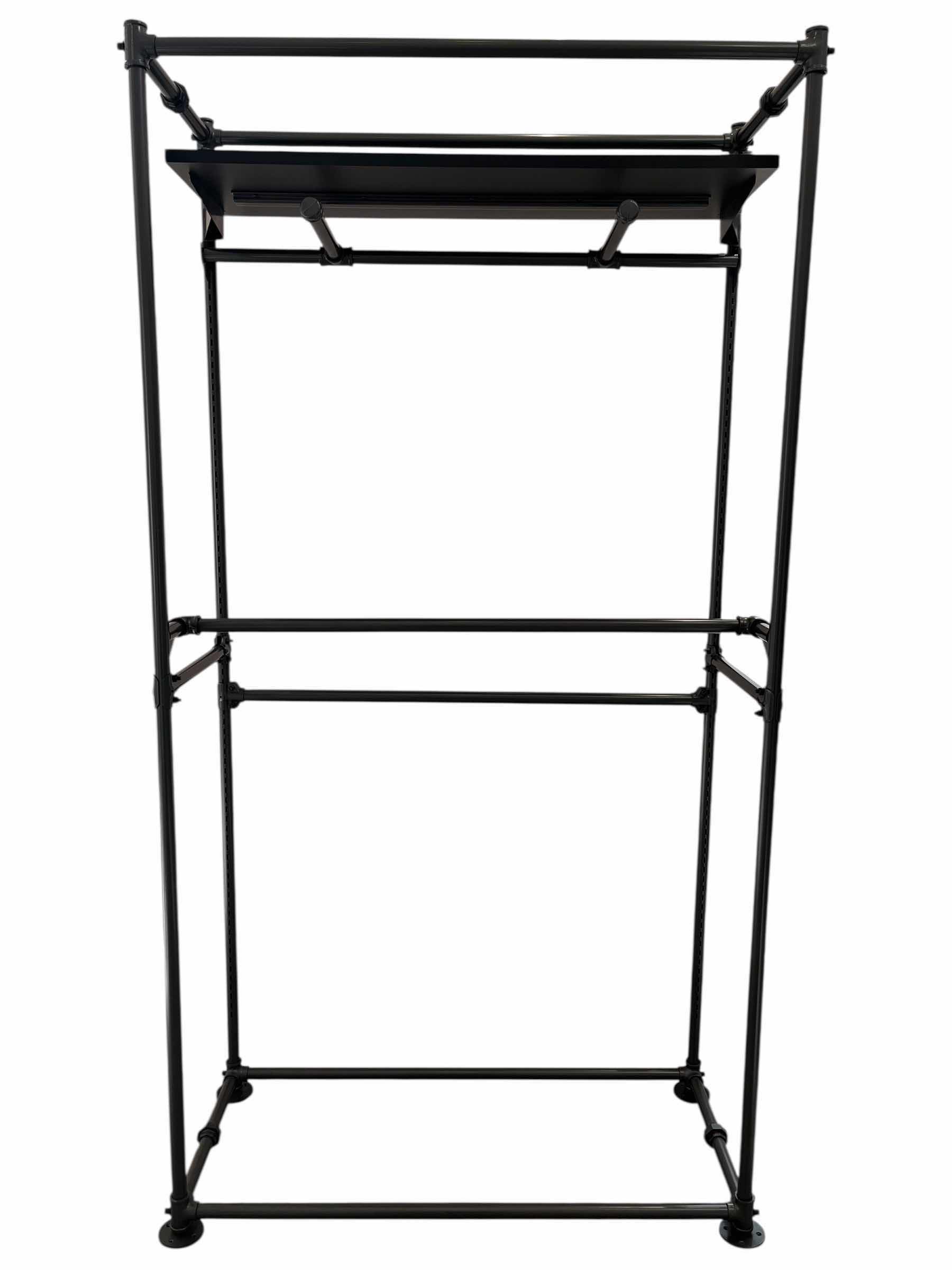 Photo 1 of ECC GREY FINISH INTERCHANGEABLE PIPELINE GARMENT DISPLAY RACK 49.5” X 20.5” H95”