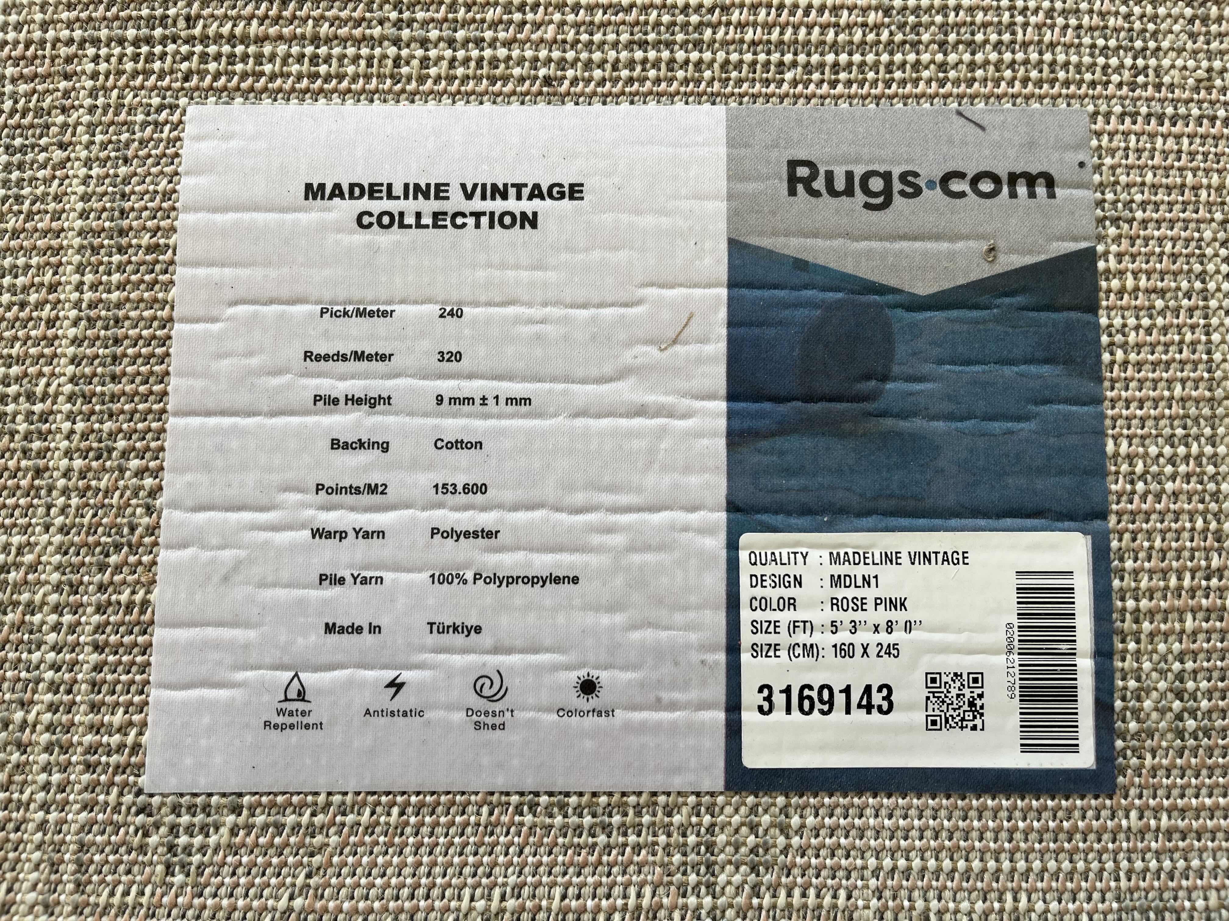 Photo 1 of RUGS.COM MADELINE VINTAGE COLLECTION ROSE PINK AREA RUG 5'3" X 8'