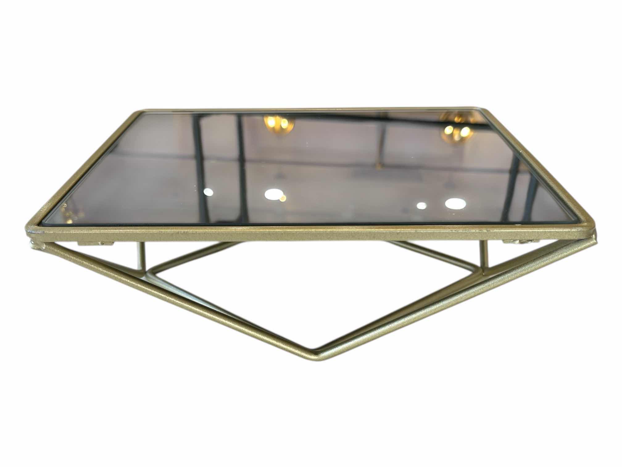 Photo 1 of GOLD FINISH MIRROR DISPLAY STAND 9.5” X 7.5” H3”
