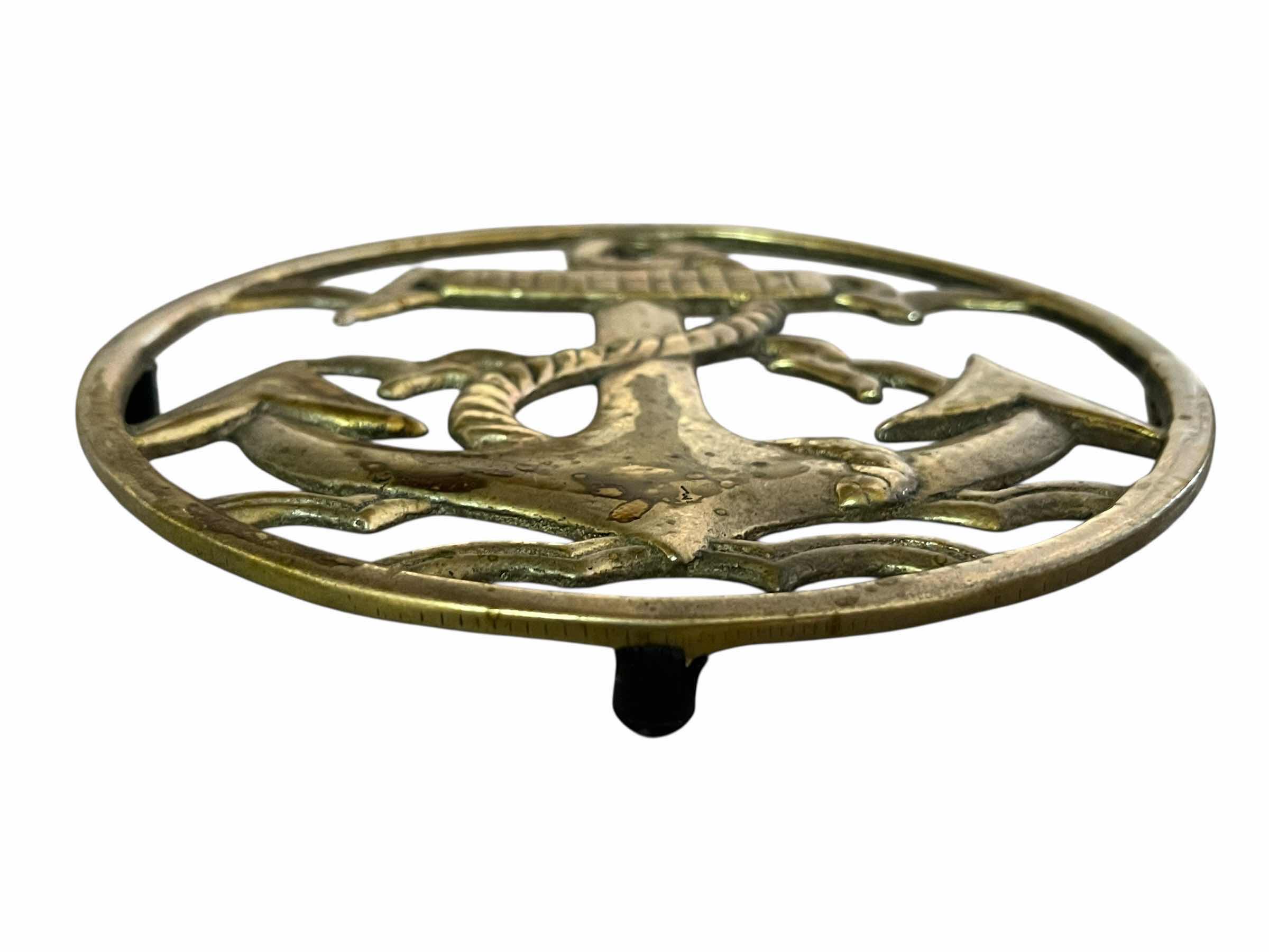 Photo 1 of NAUTICAL ANCHOR BRASS TRIVET 6.5”