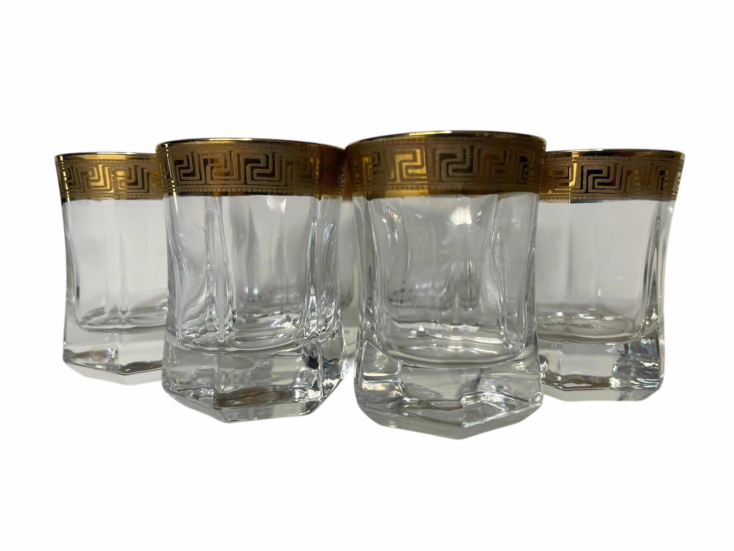 Photo 1 of LORREN HOME TRENDS FLORENCE CORDIAL 24K GOLD PLATED TRIM SHOT GLASSES (6)