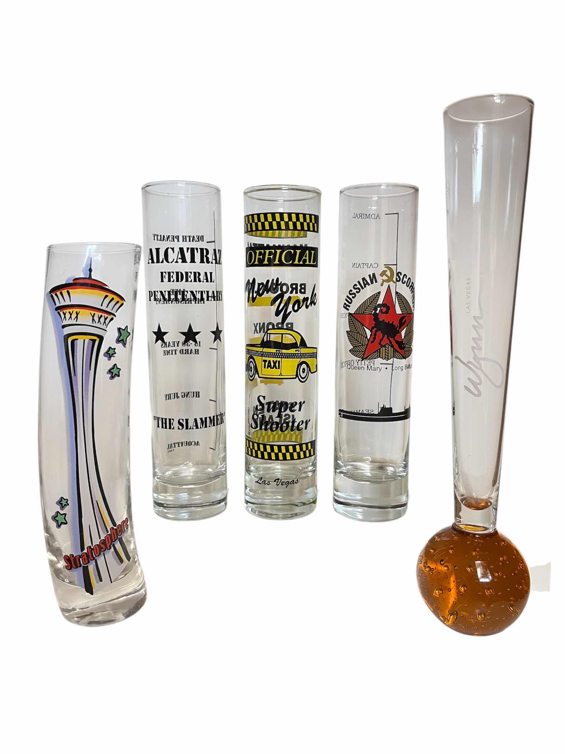 Photo 1 of LAS VEGAS, CALIFORNIA & NEW YORK THEMED OVERSIZE SHOT GLASSES (5)