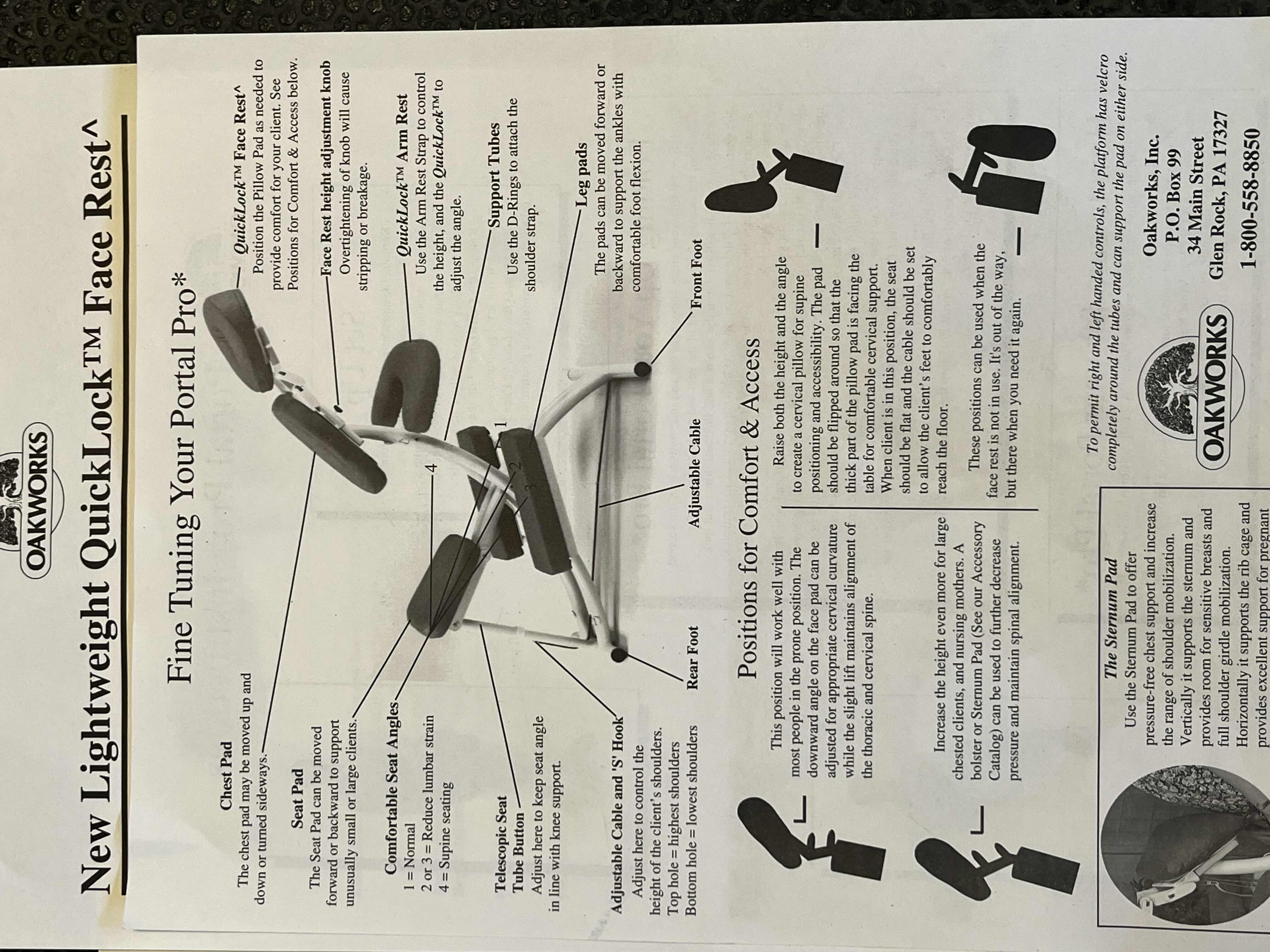 Photo 1 of OAK WORKS FINE TUNING PORTAL PRO FOLDABLE/ADJUSTABLE MASSAGE CHAIR KIT & BAG