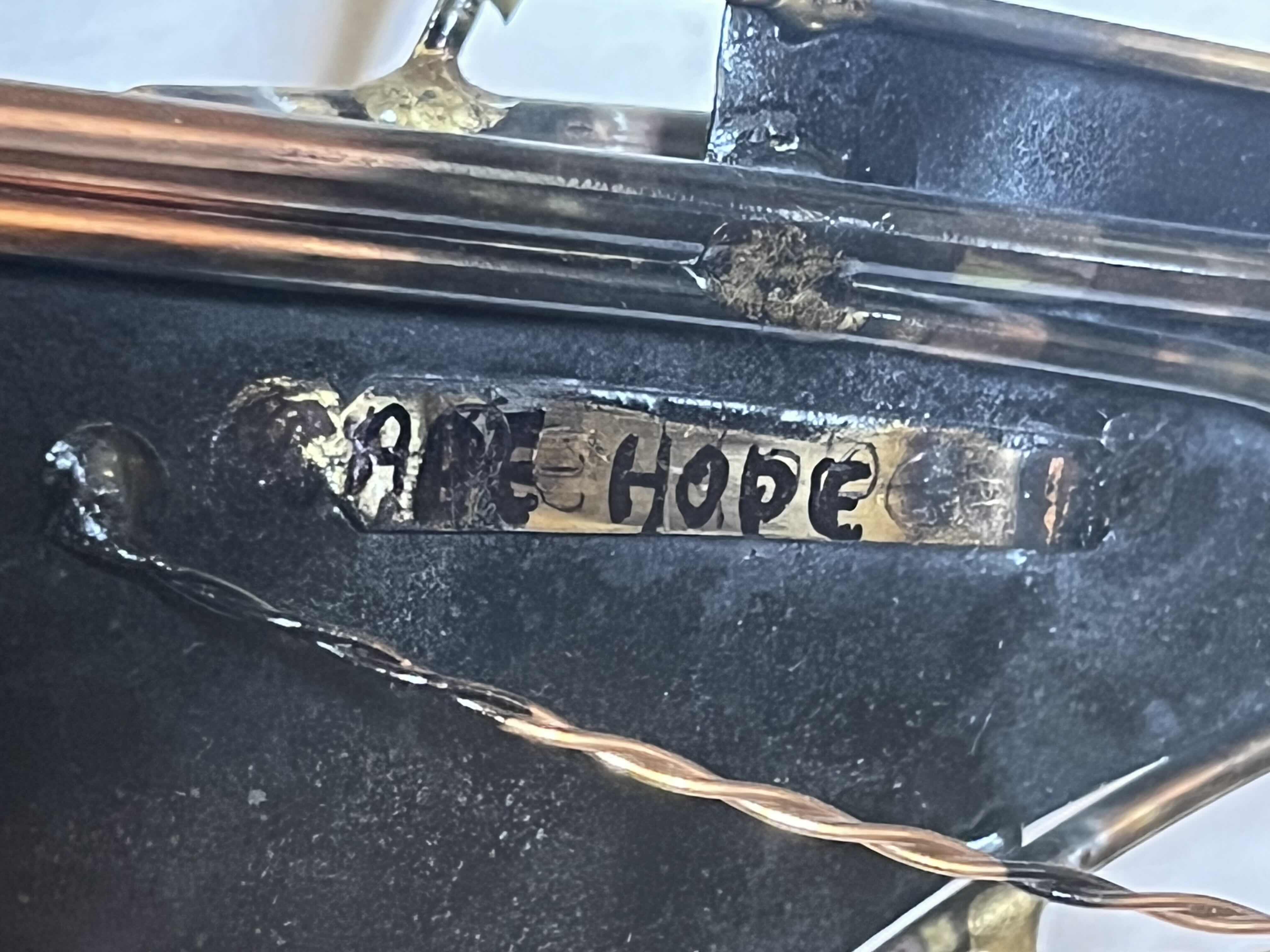 Photo 1 of CAPE HOPE SHIP NAUTICAL BRASS & COPPER  TONE METAL WALL ART SCULPTURE ON DRIFTWOOD SIGNED BY JAMES HACKER YR’85 44” X 8” H28”