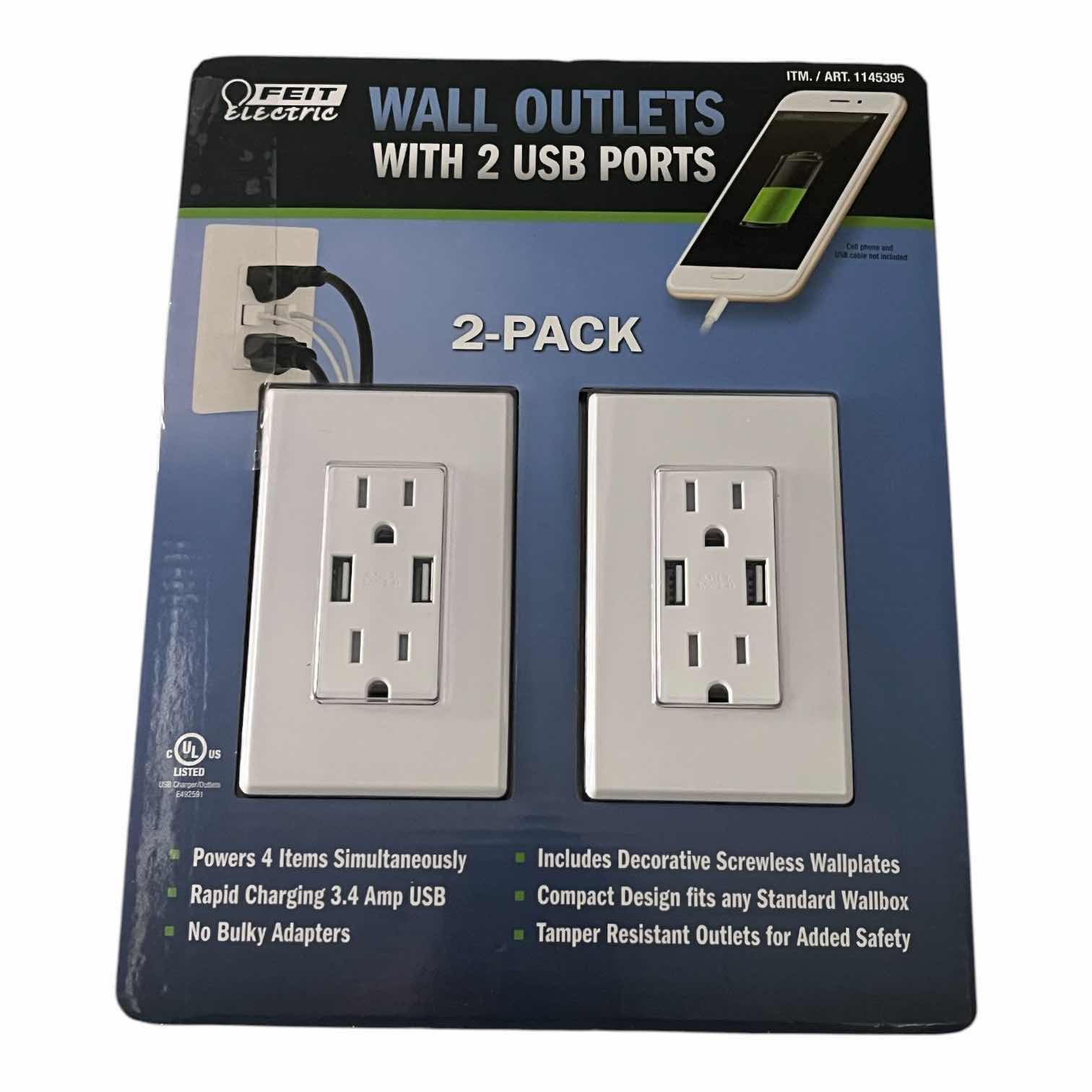 Photo 1 of NIP FEIT ELECTRIC USB PORT WALL OUTLET
