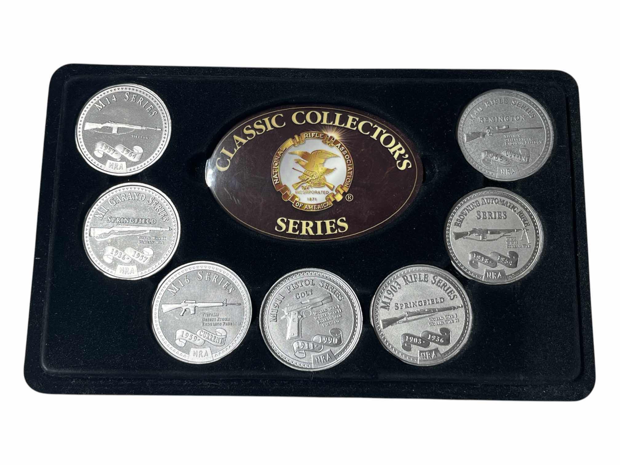 Photo 1 of NEW NRA CLASSIC COLLECTORS FIREARM SERIES COMMEMORATIVE 7 COIN SET
