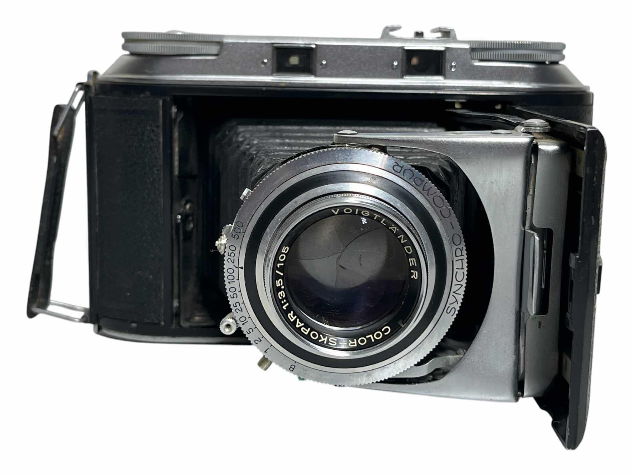 Photo 1 of VOIGTLANDER BESSA II COLOR-SKOPAR 1:3.5/105 CAMERA W ORIGINAL CASE & MANUAL $1500
