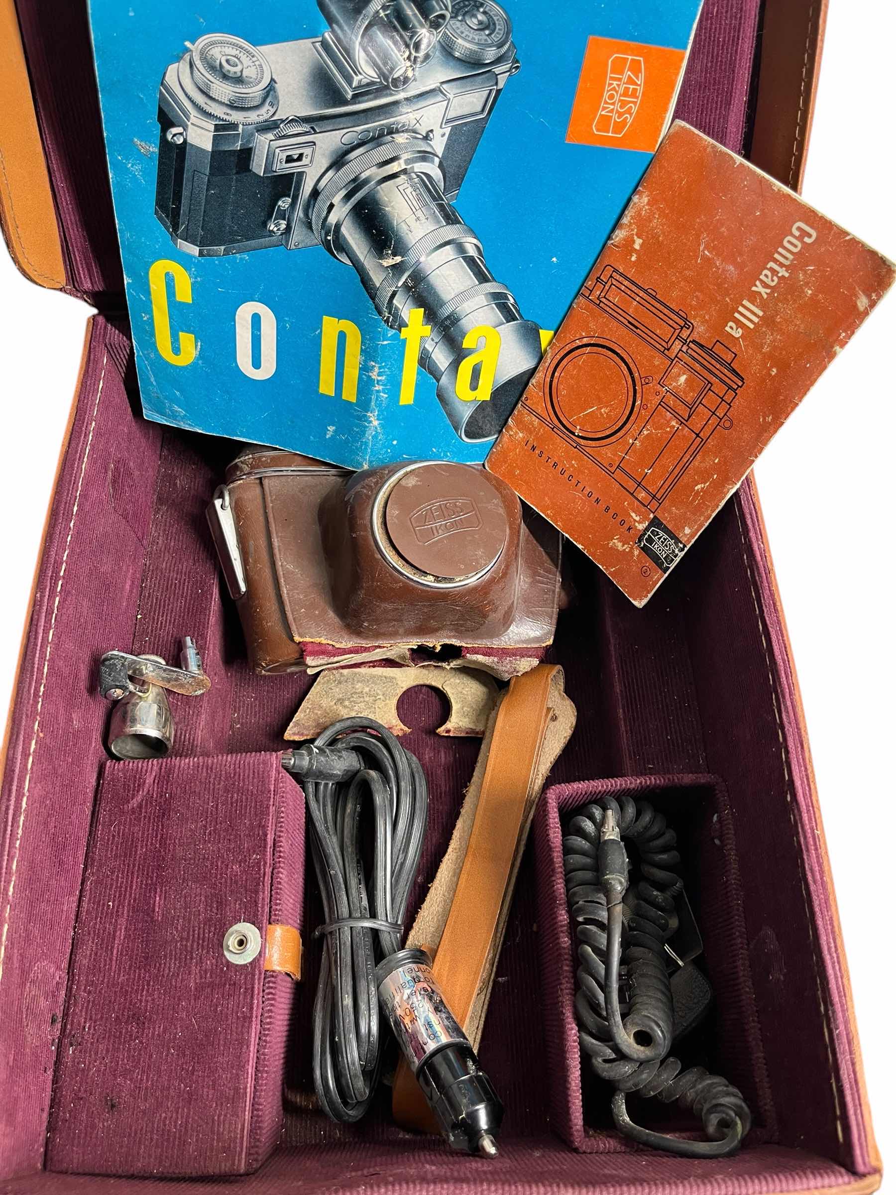 Photo 1 of RUKO BUILT RITE KASE LEATHER CASE W CAMERA CASE, VARIOUS MANUALS & ACCESSORIES