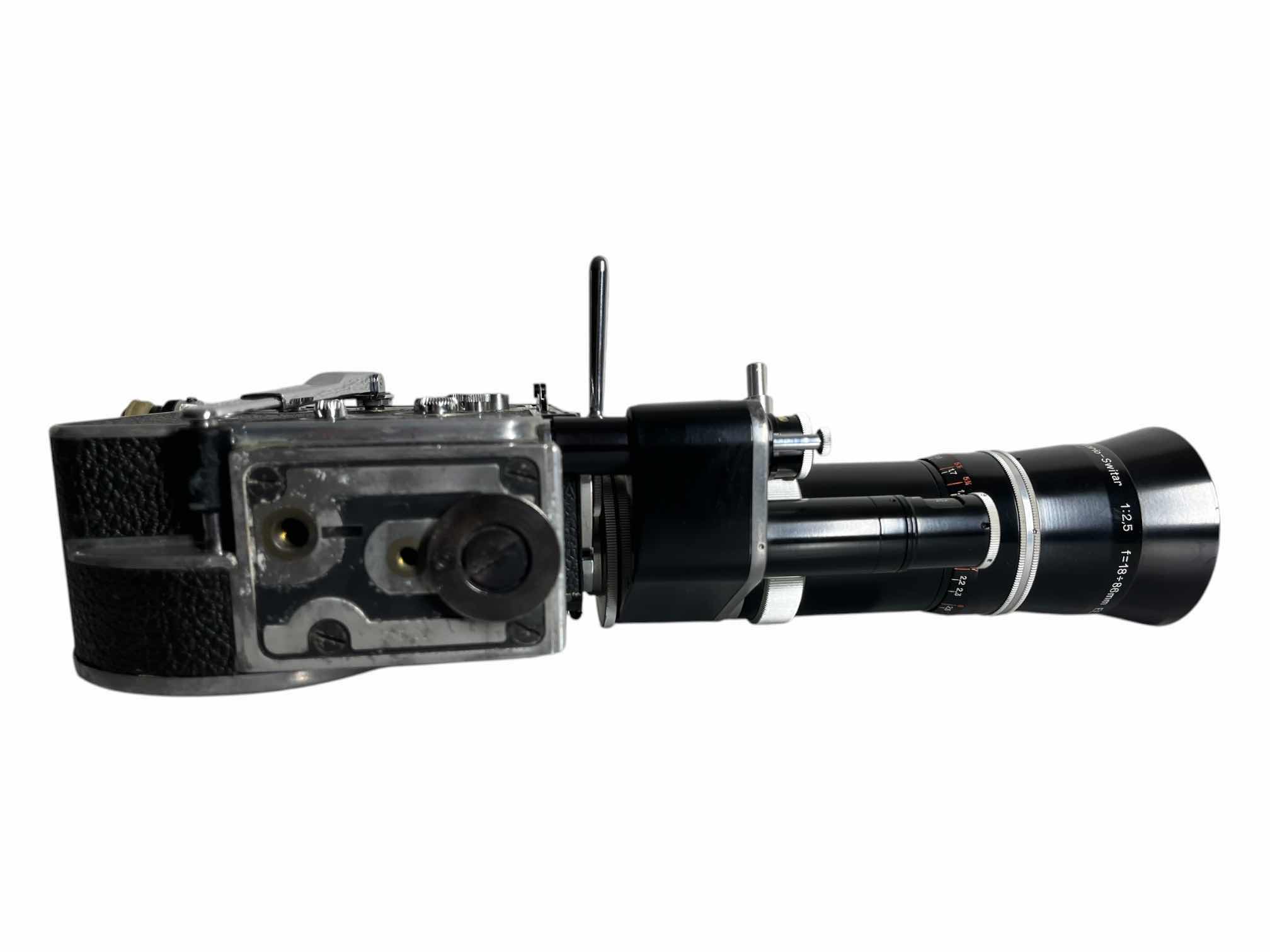 Photo 1 of PAILLARD BOLEX H16 REFLEX 16MM MOVIE CAMERA KERN PAILLARD VARIO SWITAR ZOOM LENS W PAN CINOR LENS, ACCESSORIES, MANUAL & ORIGINAL LEATHER CASE $5000