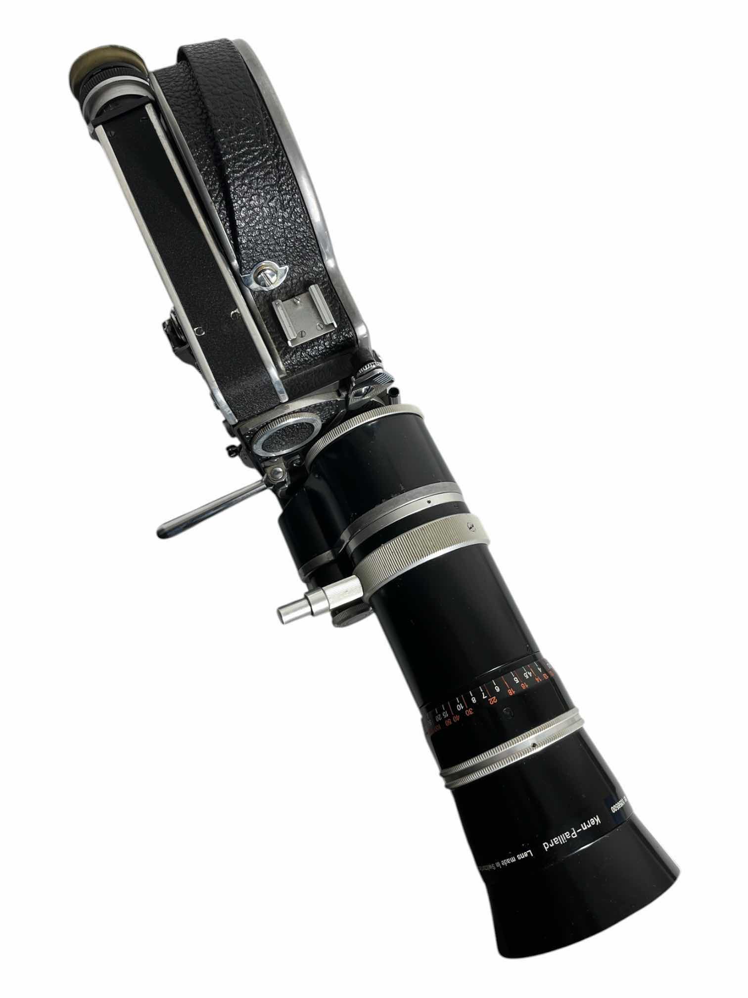 Photo 1 of PAILLARD BOLEX H16 REFLEX 16MM MOVIE CAMERA KERN PAILLARD VARIO SWITAR ZOOM LENS W PAN CINOR LENS, ACCESSORIES, MANUAL & ORIGINAL LEATHER CASE $5000