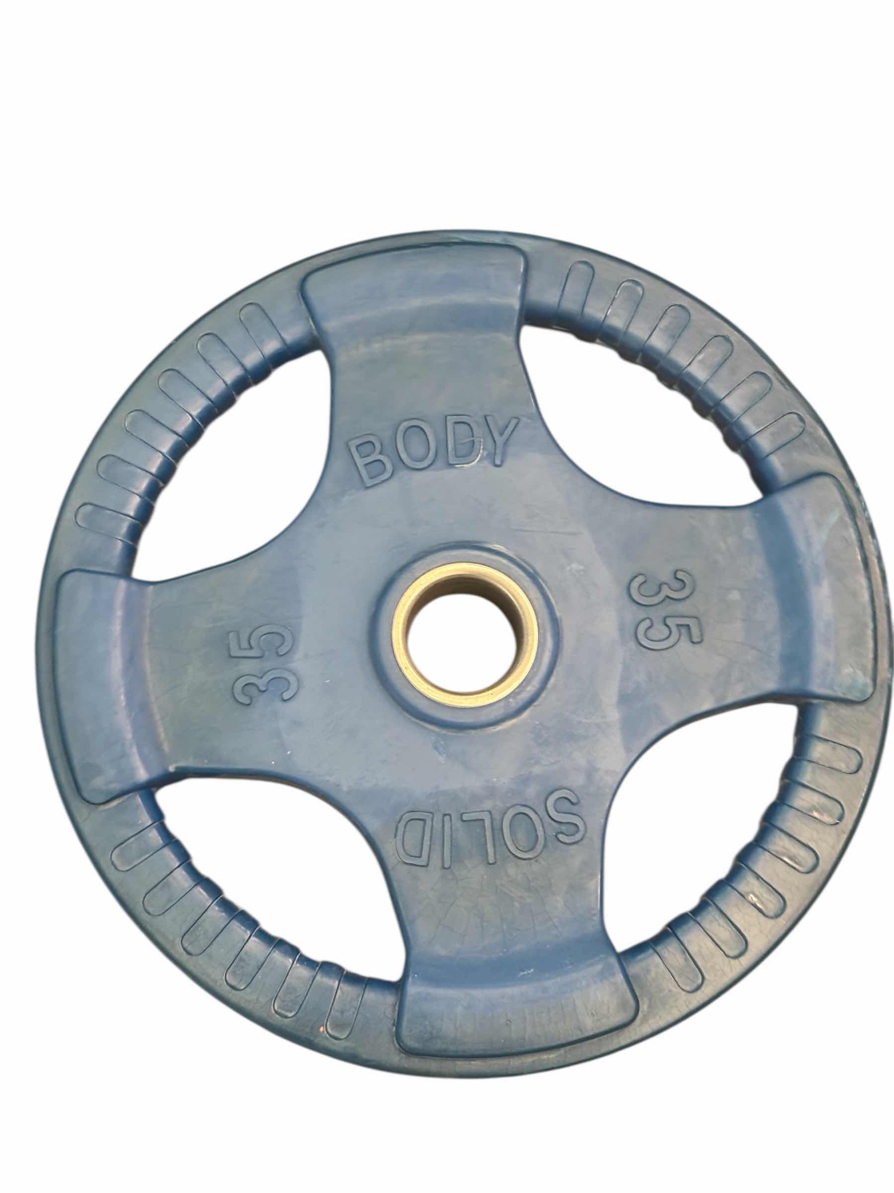 Photo 1 of BODY SOLID 35 LB 4 GRIP RUBBER ENCASED OLYMPIC WEIGHT PLATE
