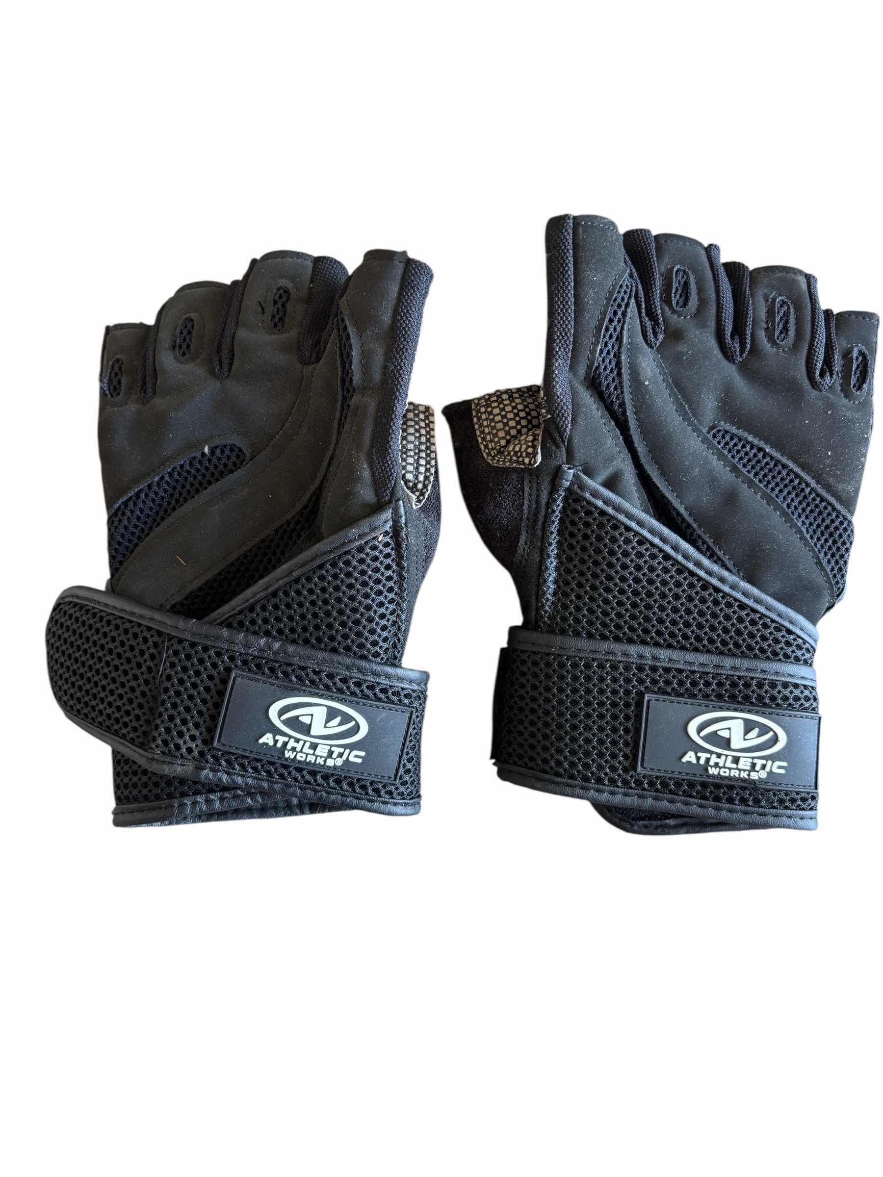 Photo 1 of ATHLETIC WORKS WRIST WRAP WEIGHT LIFTING GLOVES
