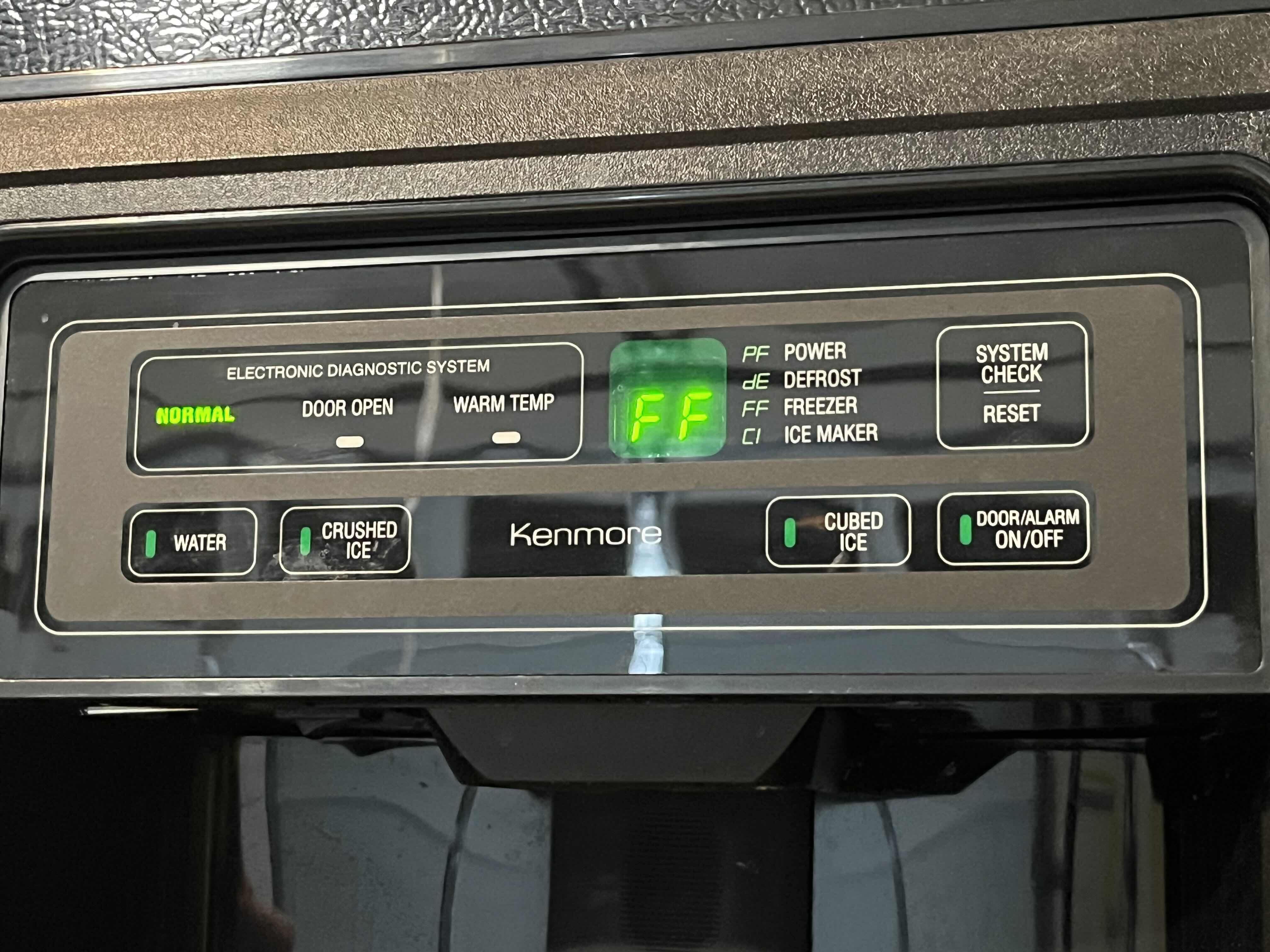 Photo 1 of KENMORE BLACK SIDE-BY-SIDE ELECTRONIC DISPENSER CONVENTION CENTER REFRIGERATOR MODEL 27 (READ NOTES)