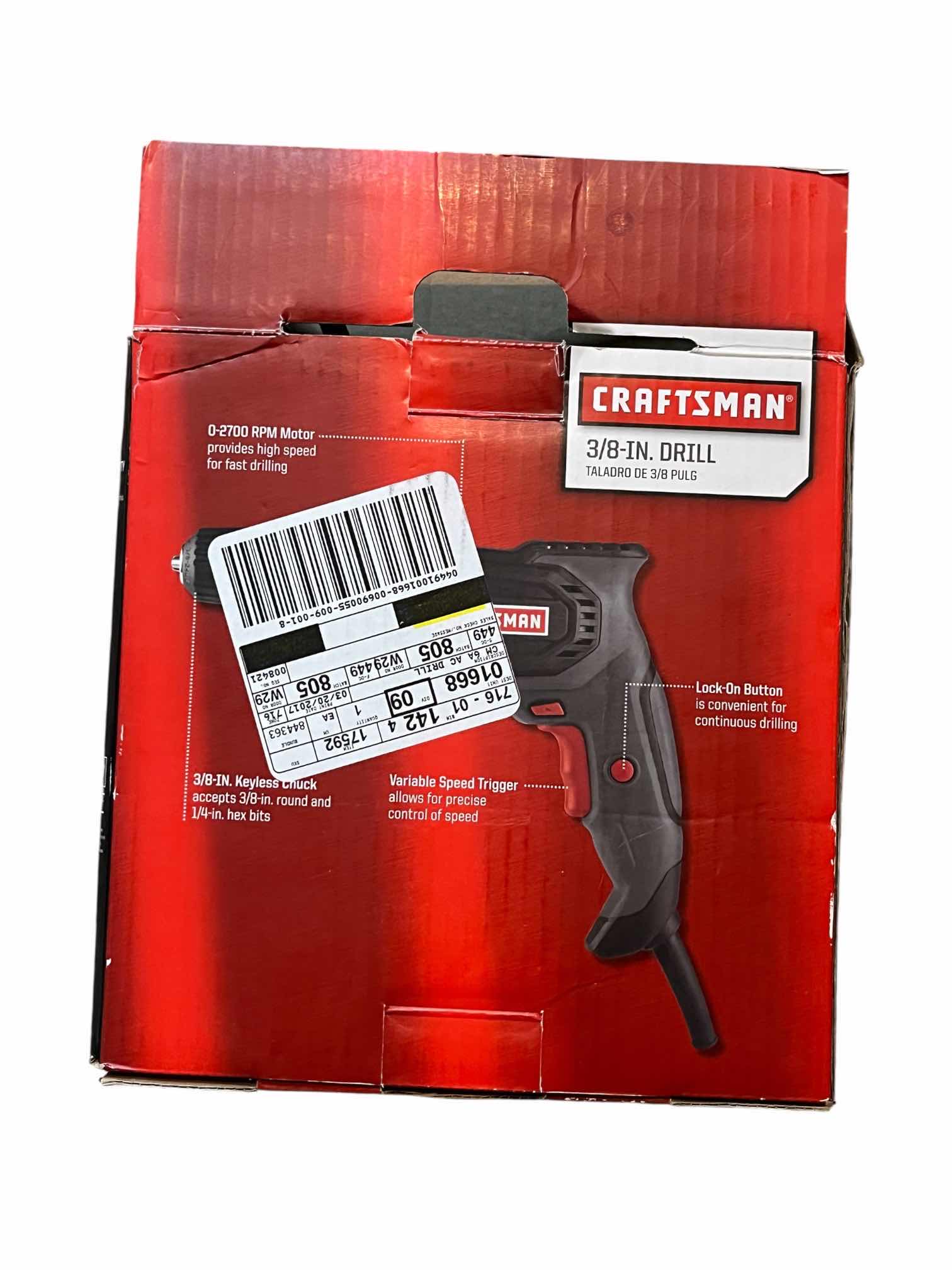 Photo 1 of CRAFTSMAN CORDED 3/8“ DRILL 917592