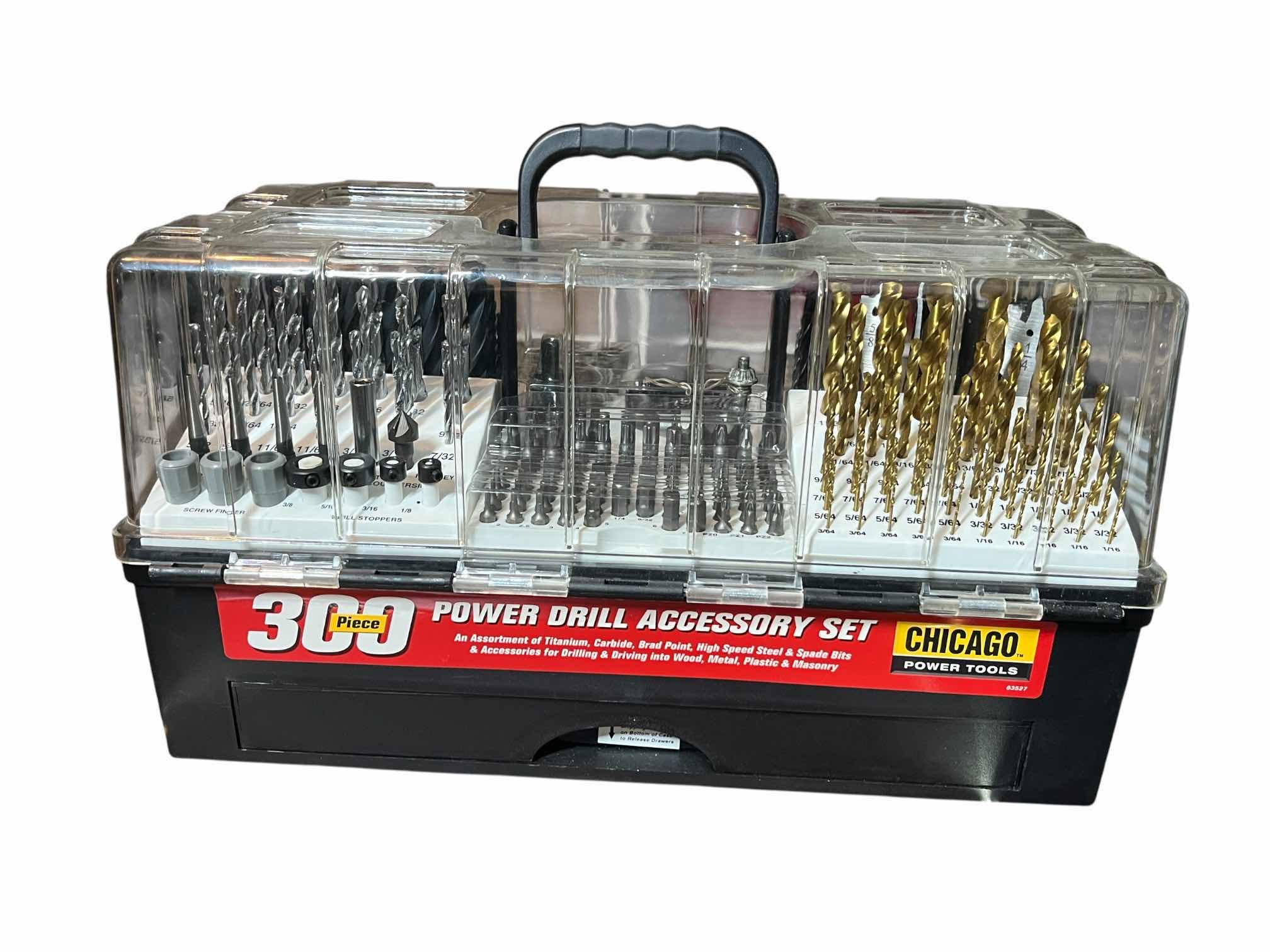 Photo 1 of CHICAGO POWER TOOLS 300PC POWER DRILL ACCESSORY SET