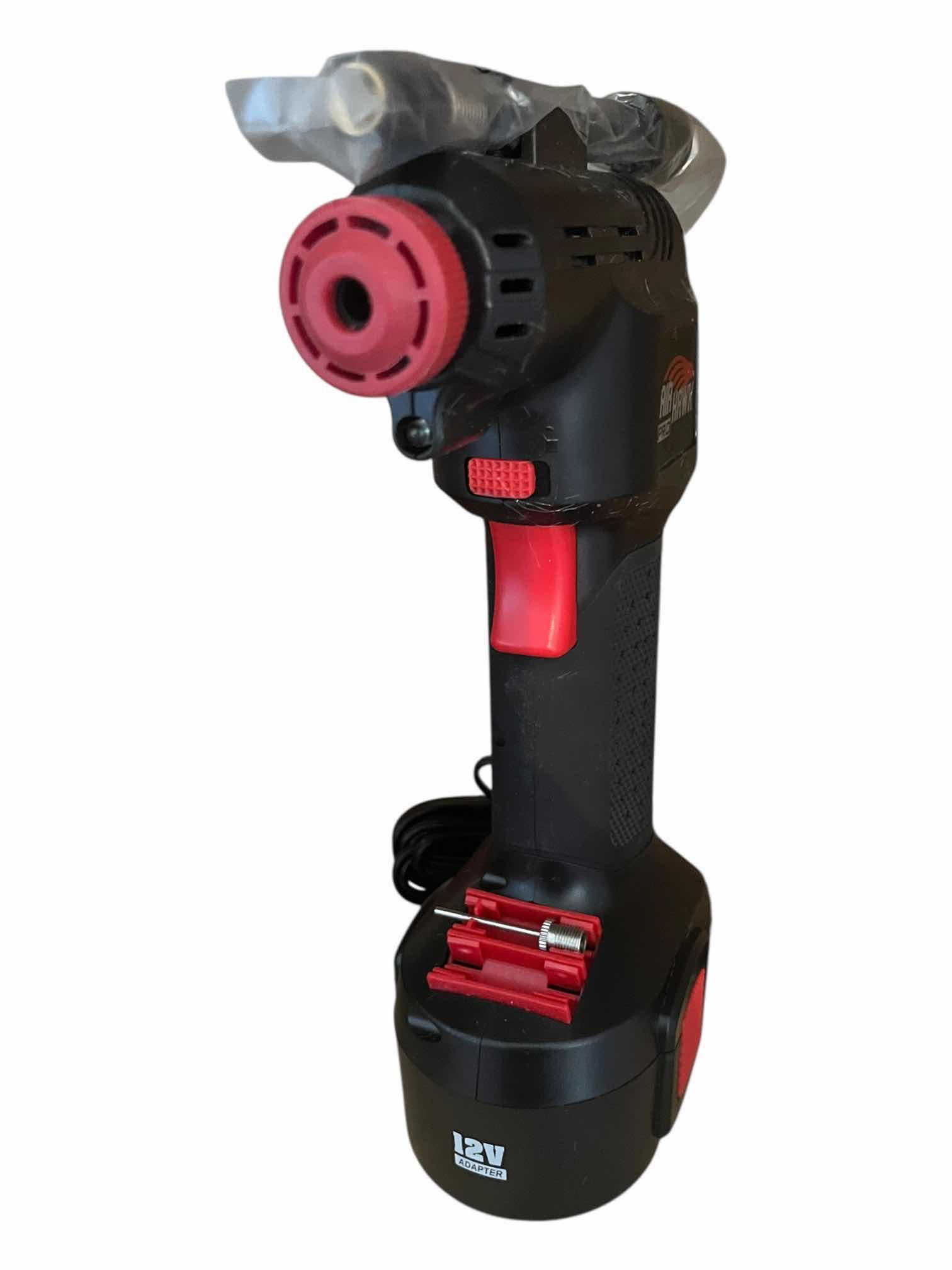 Photo 1 of AIR HAWK PRO CORDLESS AIR COMPRESSOR AHP-MC6/2 125 MAX PSI W 1 BATTERY, CHARGER CORD/CAR CHARGER CORD & CASE