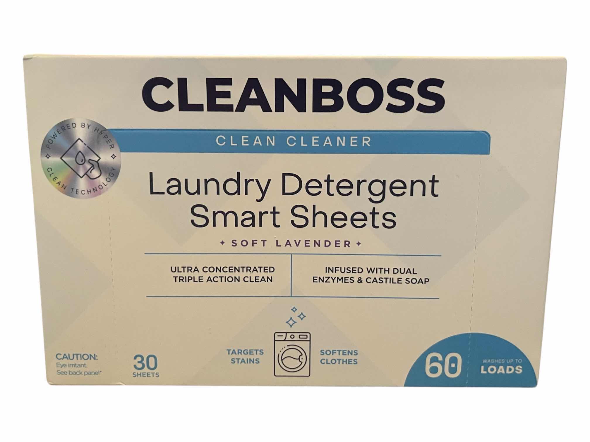 Photo 1 of ODOBAN ELIMINATE ODOR DISINFECTING LAUNDRY/AIR FRESHENER 1GAL W 1QT SPRAY BOTTLE & CLEANBOSS SOFT LAVENDER LAUNDRY DETERGENT SMART SHEETS 30SHEETS