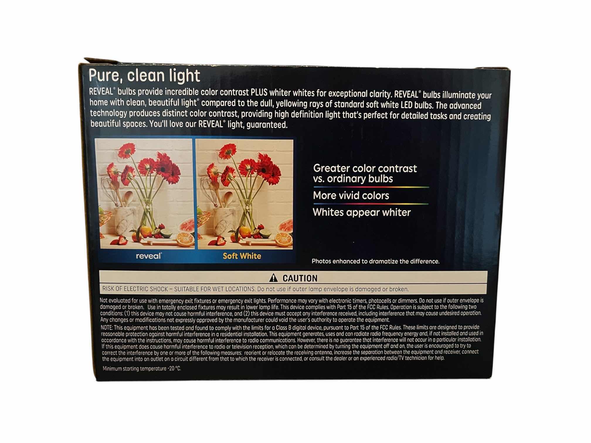 Photo 1 of GE 4-PACK REVEAL LED PURE CLEAN 60W LIGHTBULBS