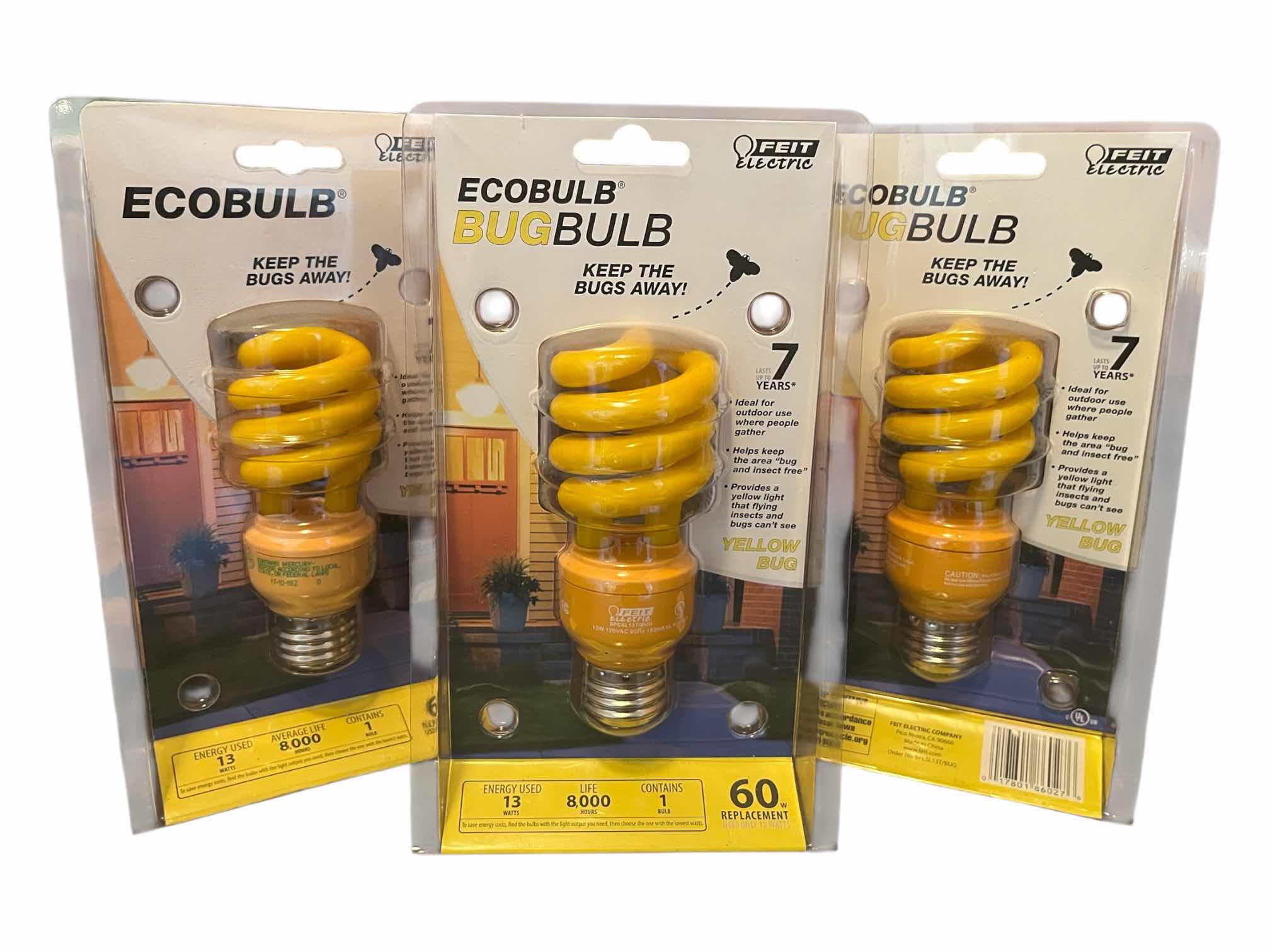 Photo 1 of FEIT ELECTRIC 3-PACK ECO/BUG 13W LIGHTBULBS