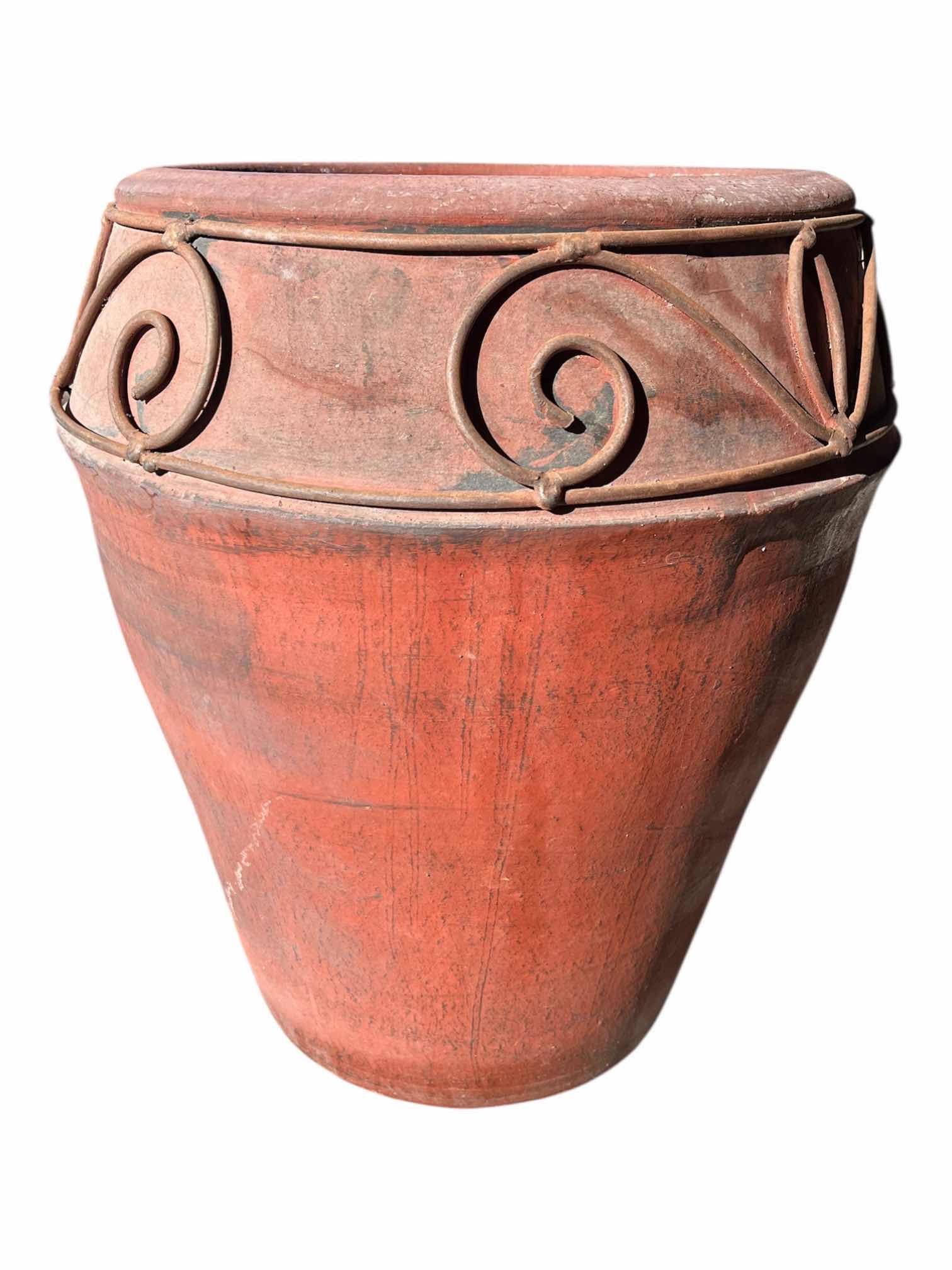 Photo 1 of CERAMIC WROUGHT IRON TRIM PLANTER 16” X 19” (READ NOTES)