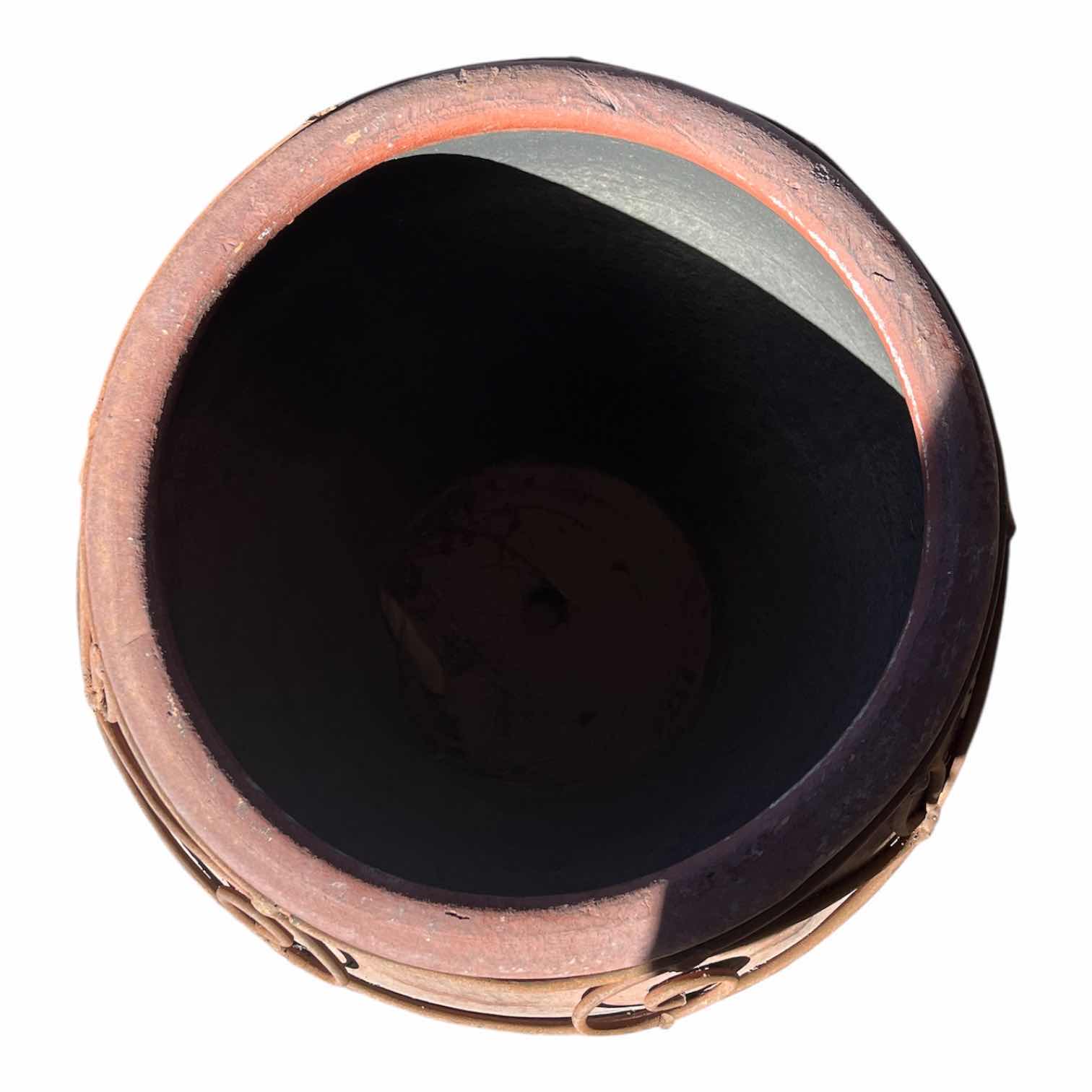 Photo 1 of CERAMIC WROUGHT IRON TRIM PLANTER 16” X 19” (READ NOTES)