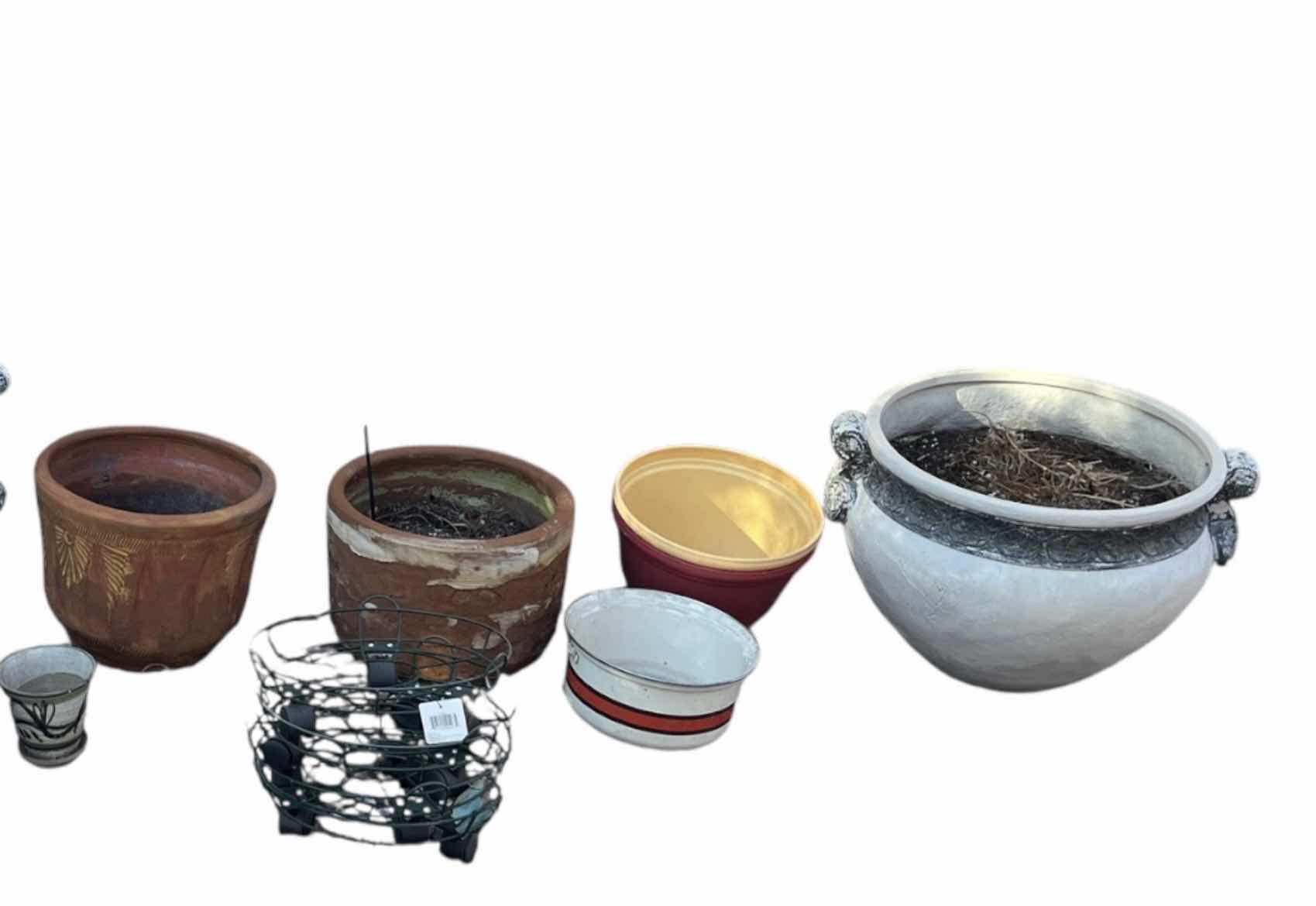 Photo 1 of CERAMIC & RESIN PLANTERS/ POTS-VARIOUS STYLES (13) READ NOTES