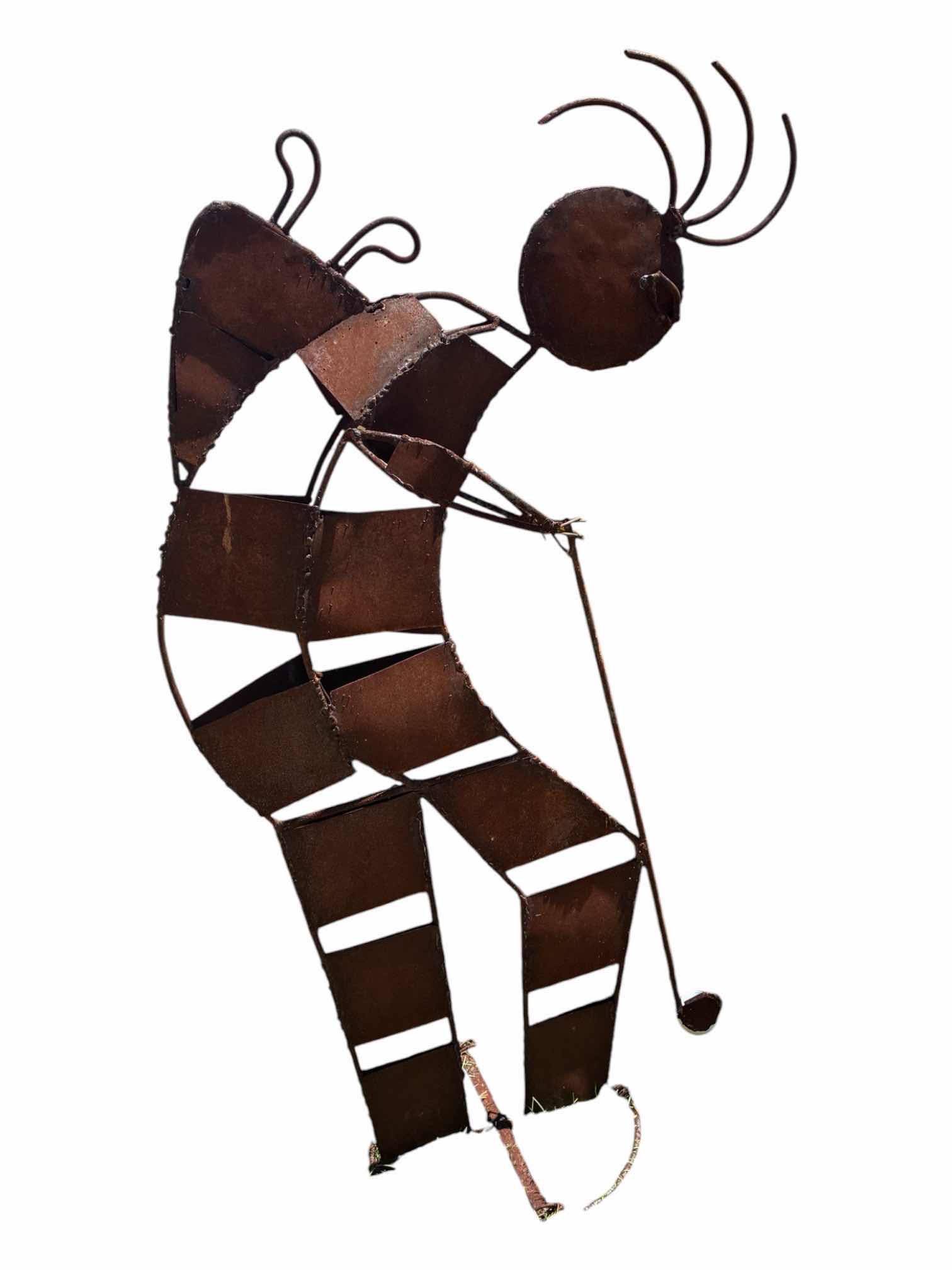 Photo 1 of GOLFING FIGURE OUTDOOR METAL SCULPTURE 17” X 11” H38”