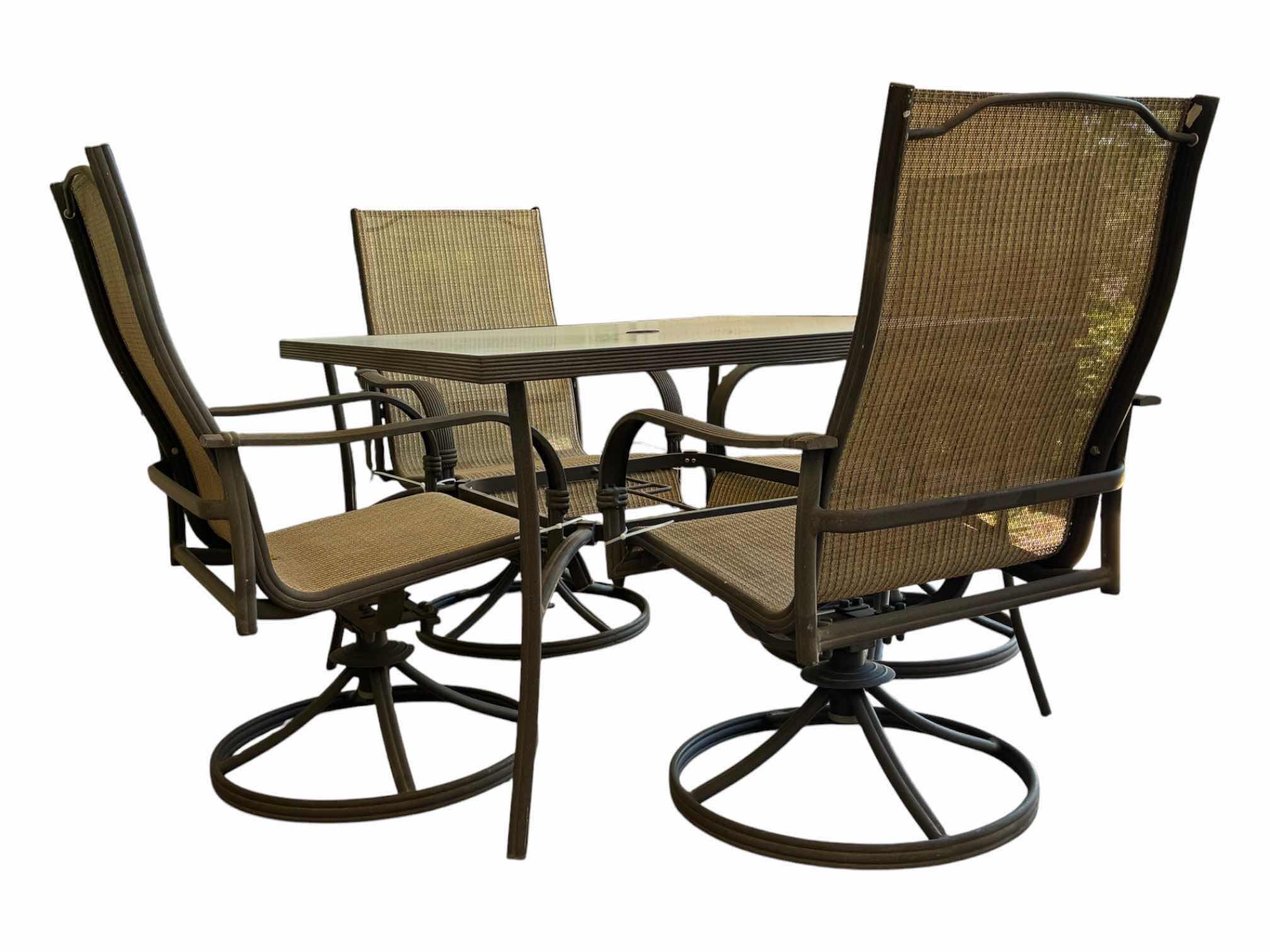 Photo 1 of MASH CHAIRS & BEVELED GLASS TOP TABLE PATIO SET (READ NOTES)