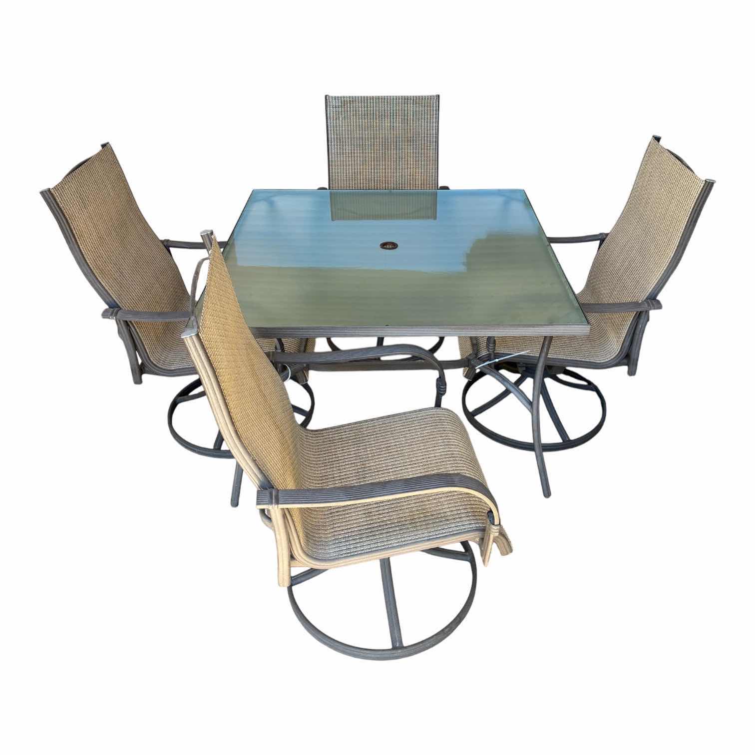 Photo 1 of MASH CHAIRS & BEVELED GLASS TOP TABLE PATIO SET (READ NOTES)