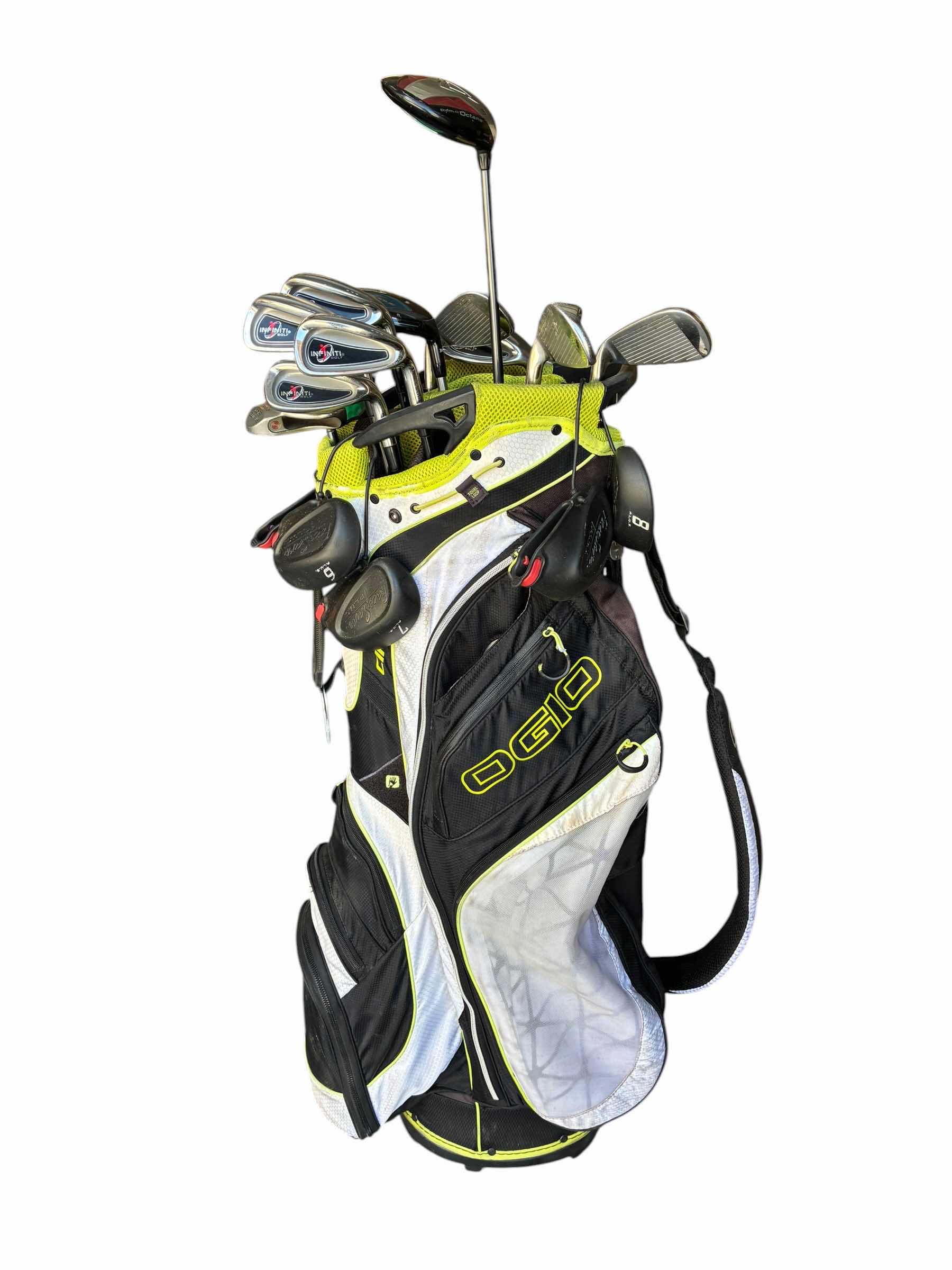 Photo 1 of CALLAWAY DRIVERS, INFINITY GOLF CLUBS & ODYSSEY WHITE HOT PUTTER W OGIO GOLF BAG