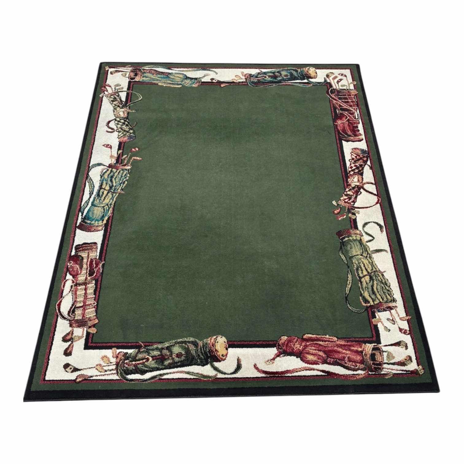 Photo 1 of SHAW GOLF BAG GREEN AREA RUG 65” X 92”