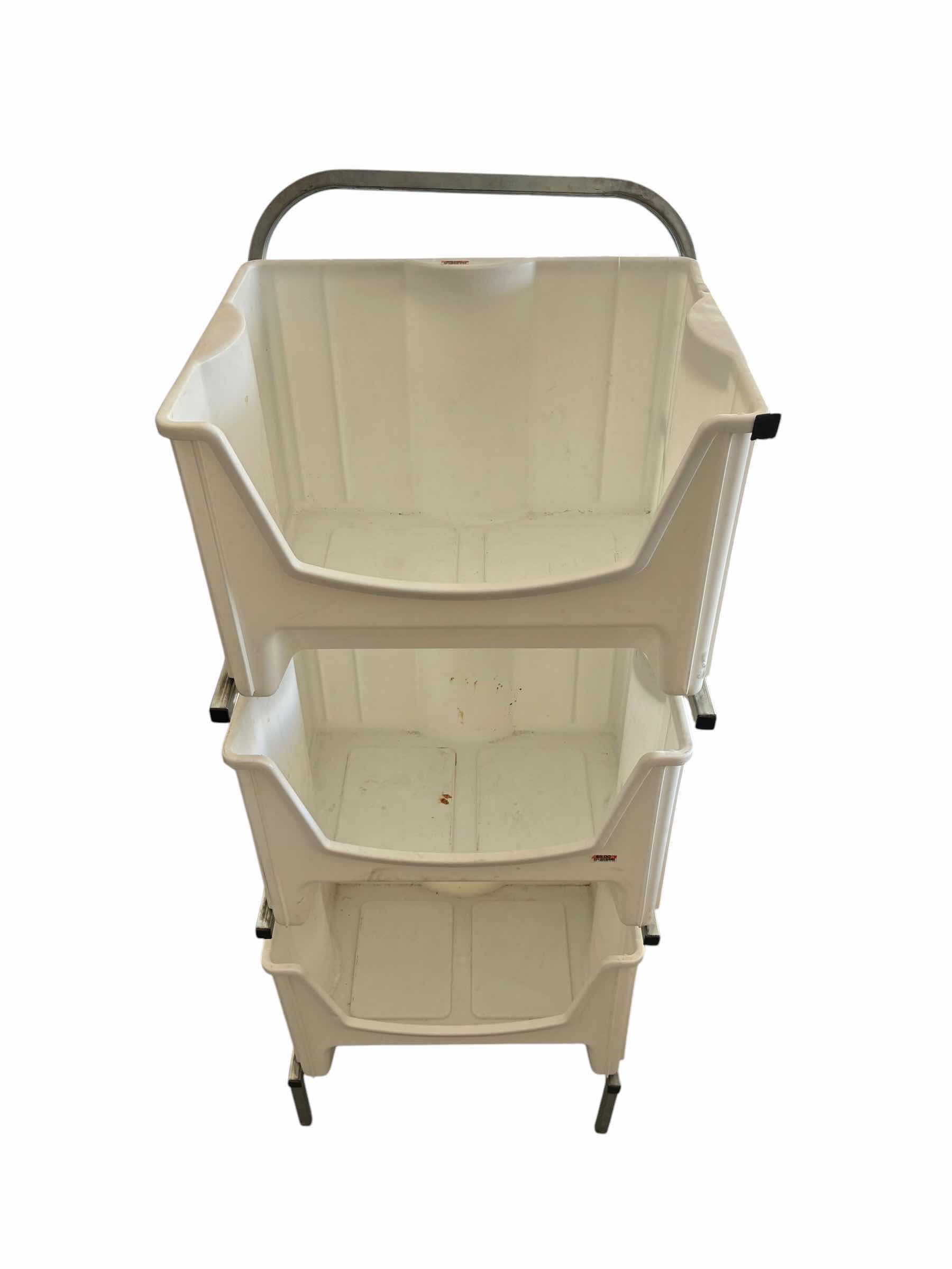 Photo 1 of 3-BIN ROLLING STORAGE RACK 20“ X 19“ H50“