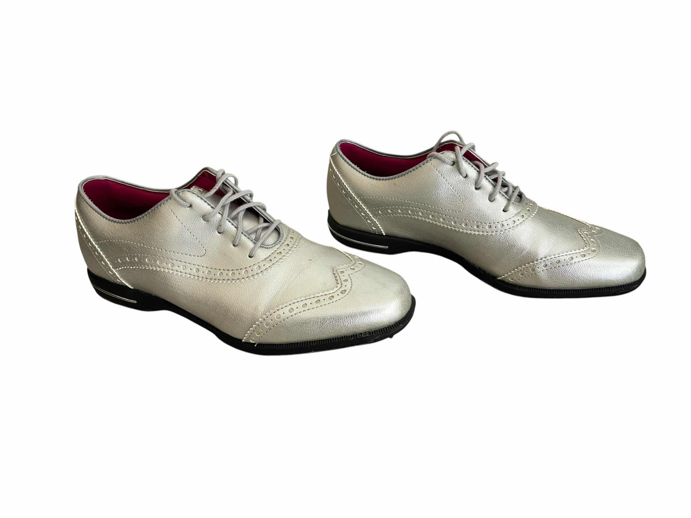 Photo 1 of FOOT JOY TAILORED COLLECTION, SILVER METALLIC GOLF SHOES WOMEN SIZE 8M