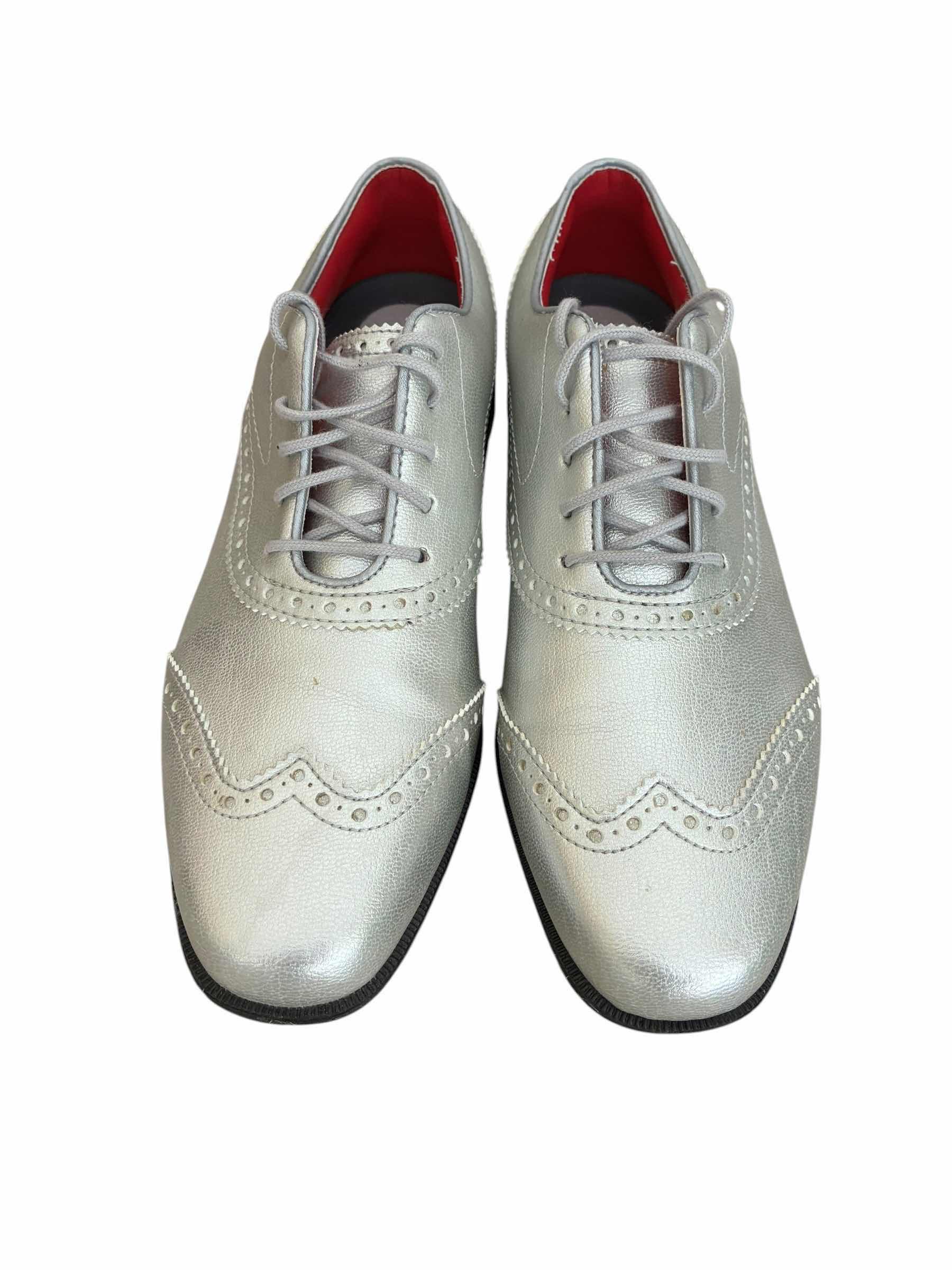 Photo 1 of FOOT JOY TAILORED COLLECTION, SILVER METALLIC GOLF SHOES WOMEN SIZE 8M