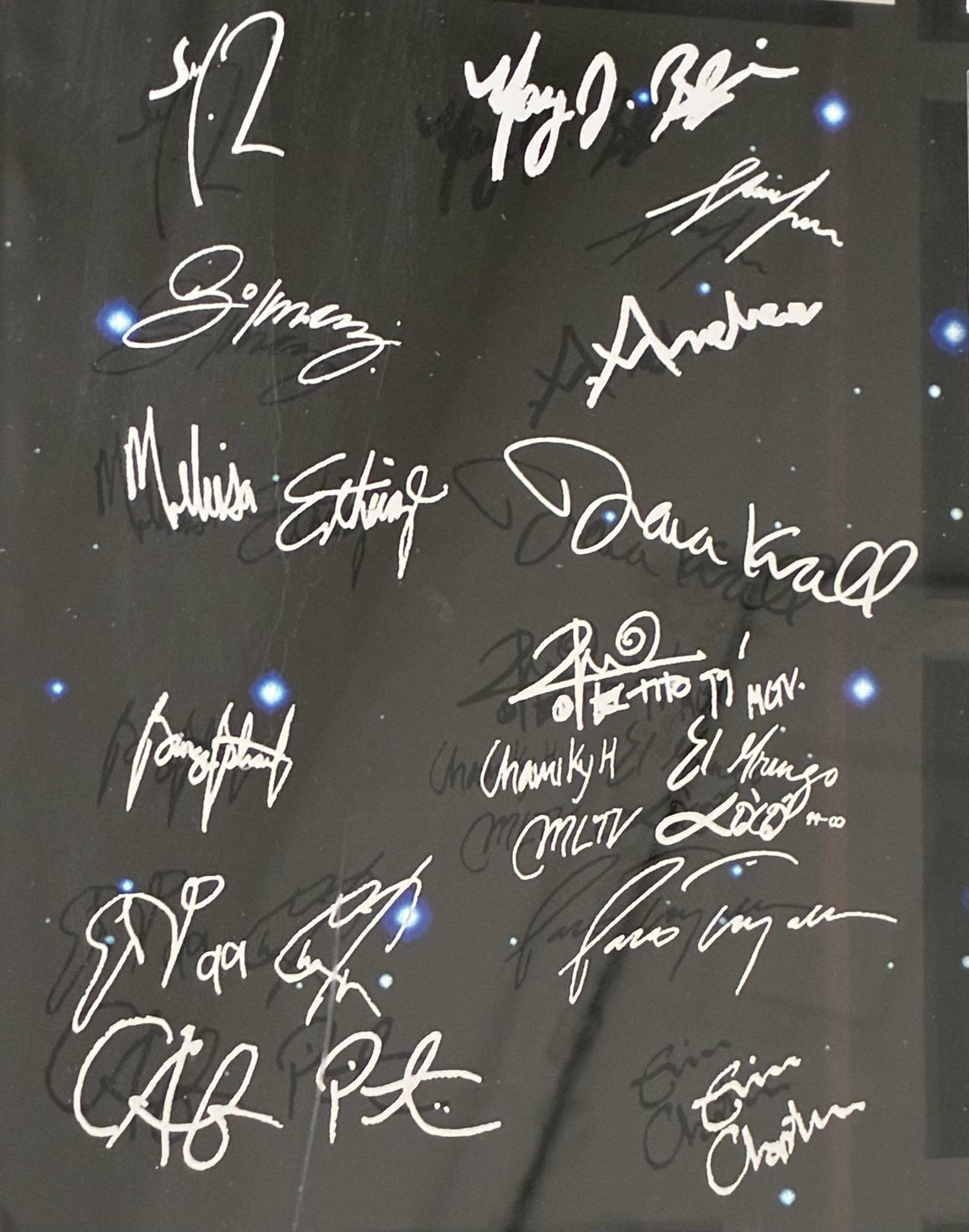 Photo 1 of UNIVERSAL STUDIOS MUSIC & VIDEO DISTRIBUTION PRESENTED TO BETTY CRUZ AND RECOGNITION OF YOUR CONTRIBUTION AND MAKING 1999 A HISTORICAL YEAR FOR UMVD WE STAND FOR ARTISTRY AND ARTIST DEVELOPMENT PLAQUE SIGNED BY MULTIPLE FAMOUS MUSICIANS 15“ X 29“