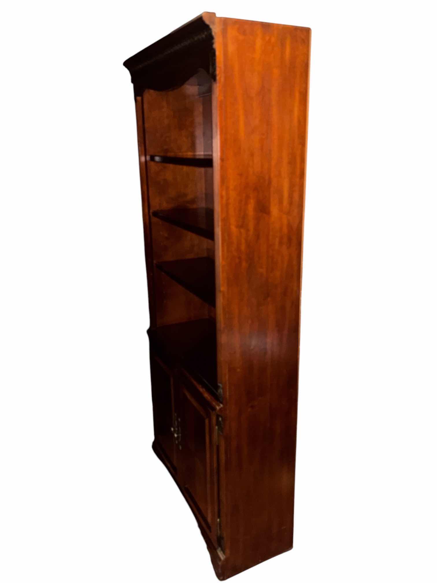 Photo 1 of MAHOGANY TRADITIONAL BOOKCASE W LOWER CABINET STORAGE 13.75” X 34” H78”