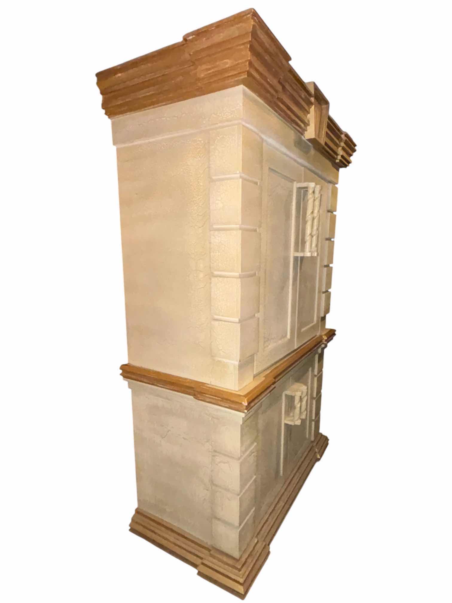 Photo 1 of MID CENTURY MODERN CUSTOM CASTLE STYLE 2 PC ARMOIRE/TV CABINET W 3 DRAWERS 27.5” X 52.75” H86.5” *SEE NOTES