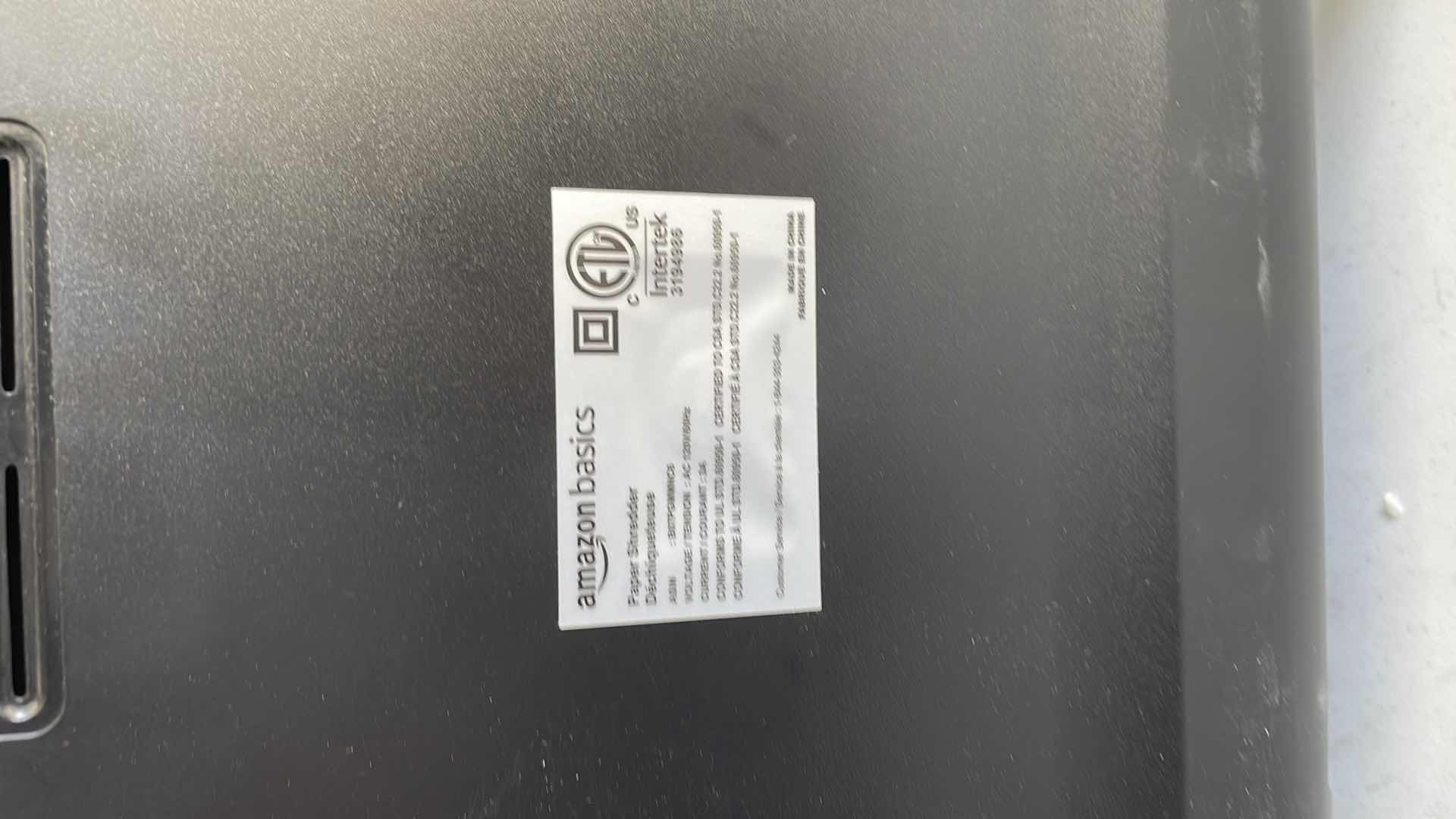 Photo 1 of AMAZON PAPER SHREDDER 13”x 10”x H21”