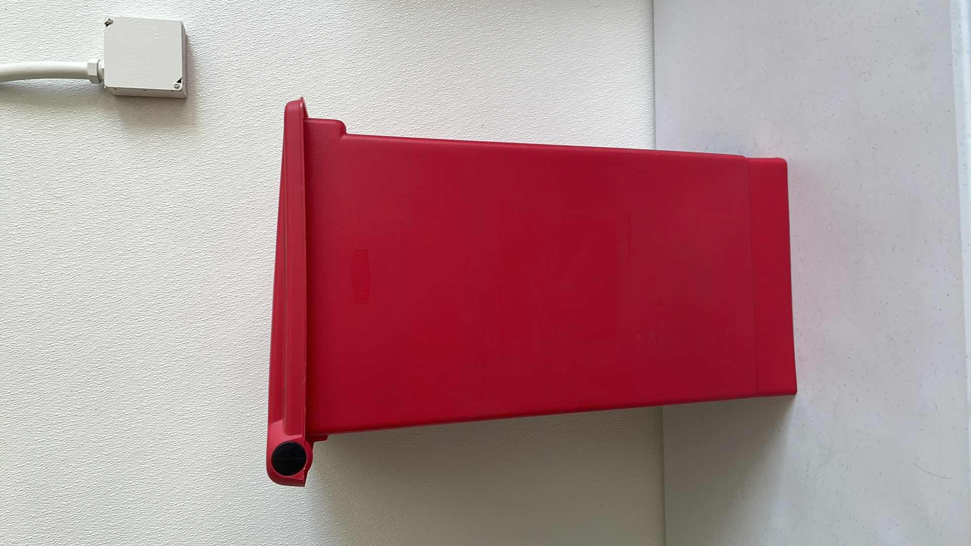 Photo 1 of RUBBERMAID BIOHAZARD CONTAINER 
14”x 12” x H22”