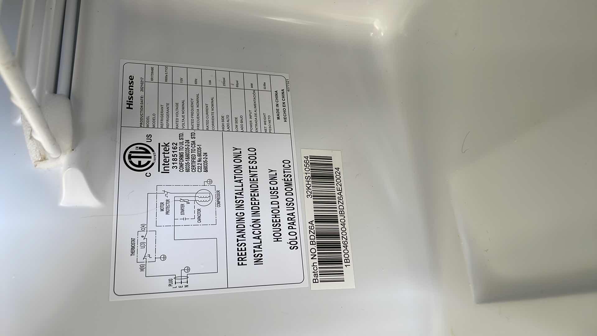 Photo 2 of HI SENSE MINI FRIDGE 17”x 18”x H20”