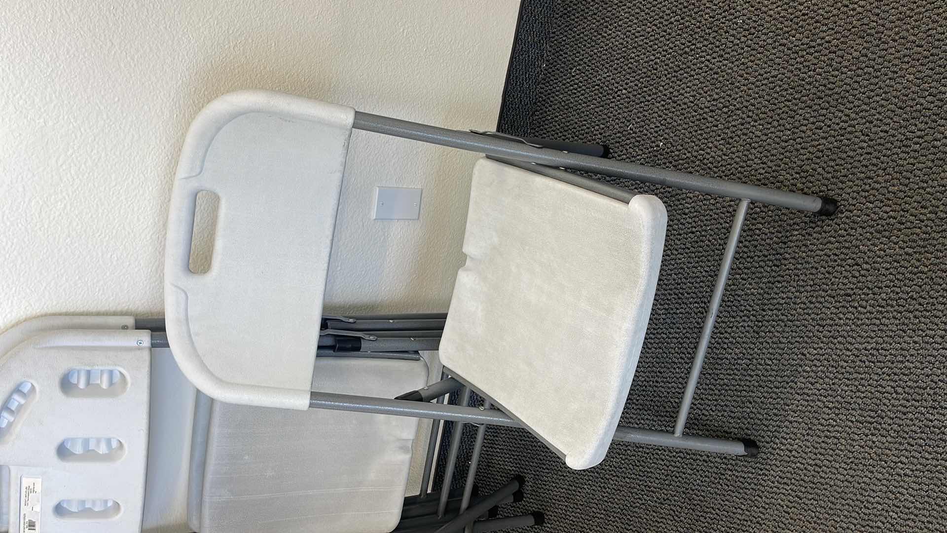 Photo 1 of 4 METAL BASE FOLDING CHAIRS W PLASTIC SEAT