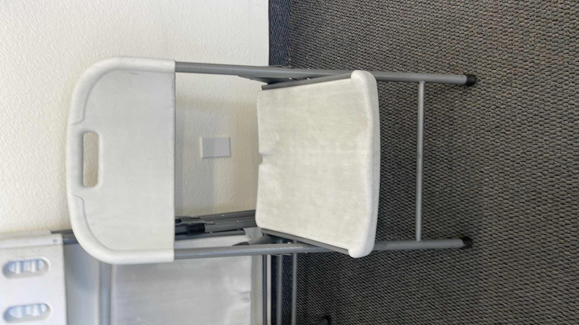 Photo 1 of 4 METAL BASE FOLDING CHAIRS W PLASTIC SEAT