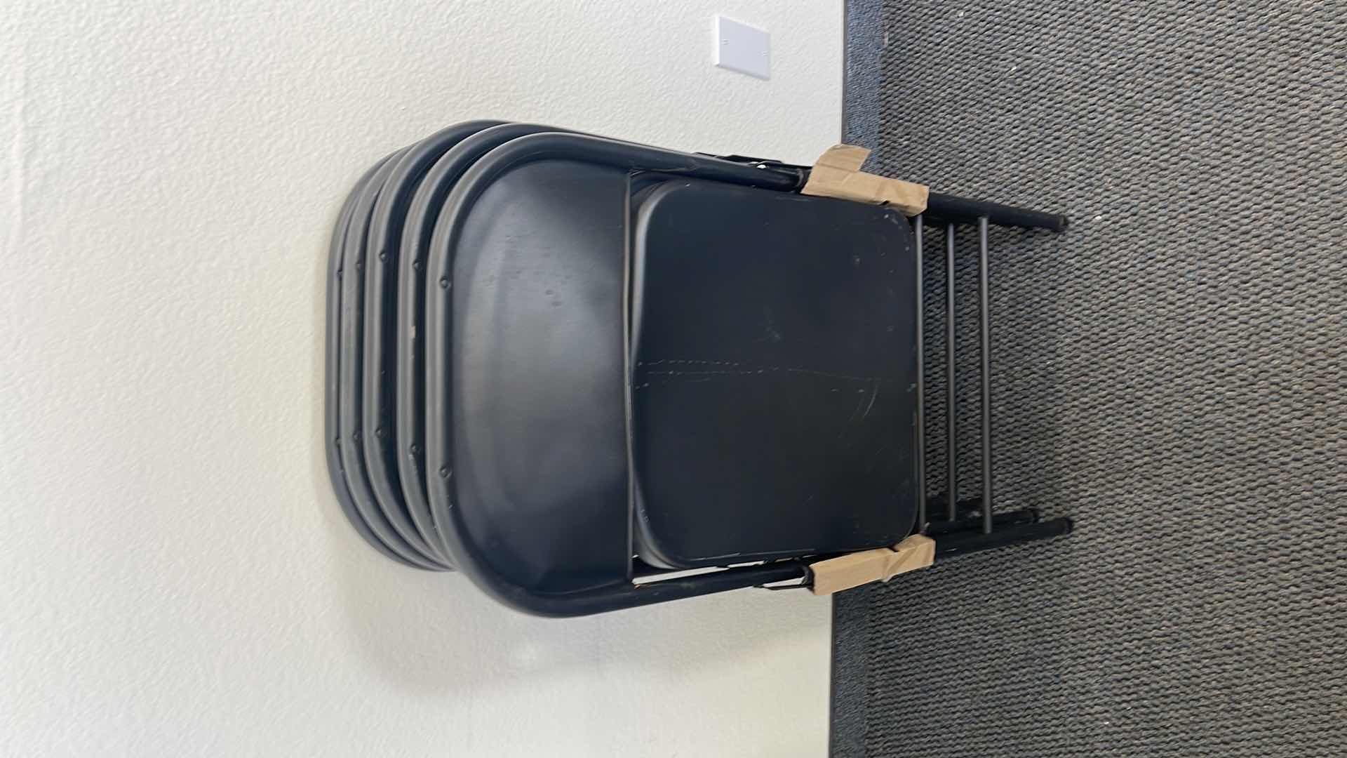 Photo 1 of 5 BLACK METAL BASE FOLDING CHAIRS (USED)