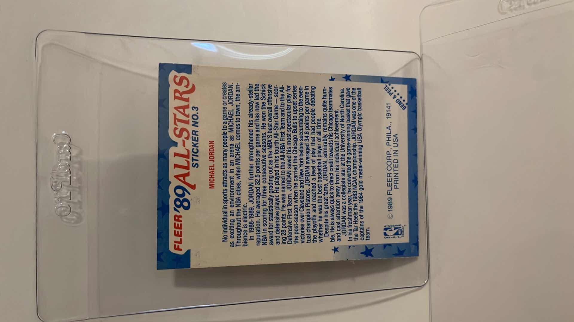 Photo 1 of 1989 MICHAEL JORDAN FLEER CARD 3