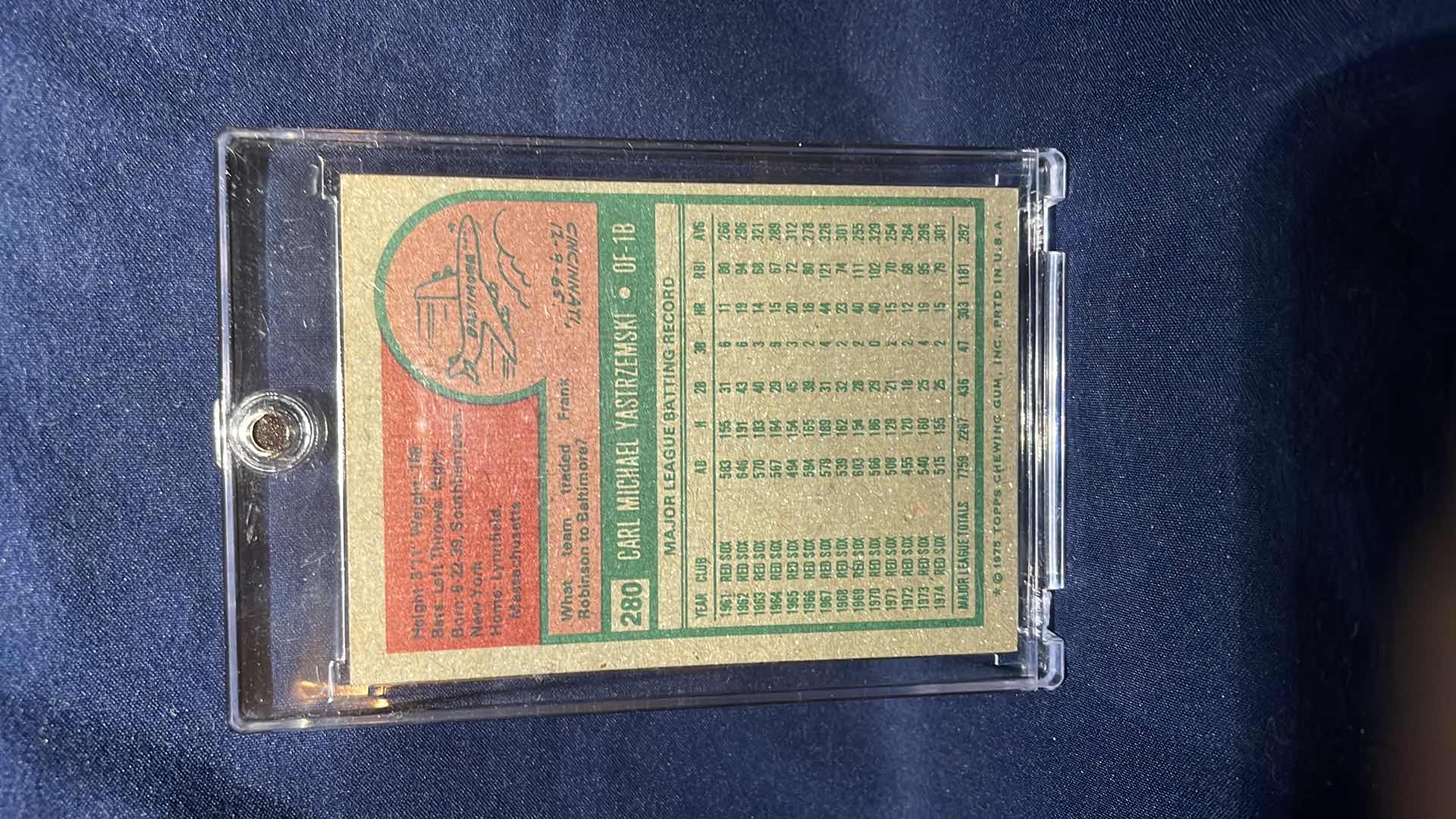Photo 1 of 1975 TOPPS CARL YASTRZEMESKI CARD #280