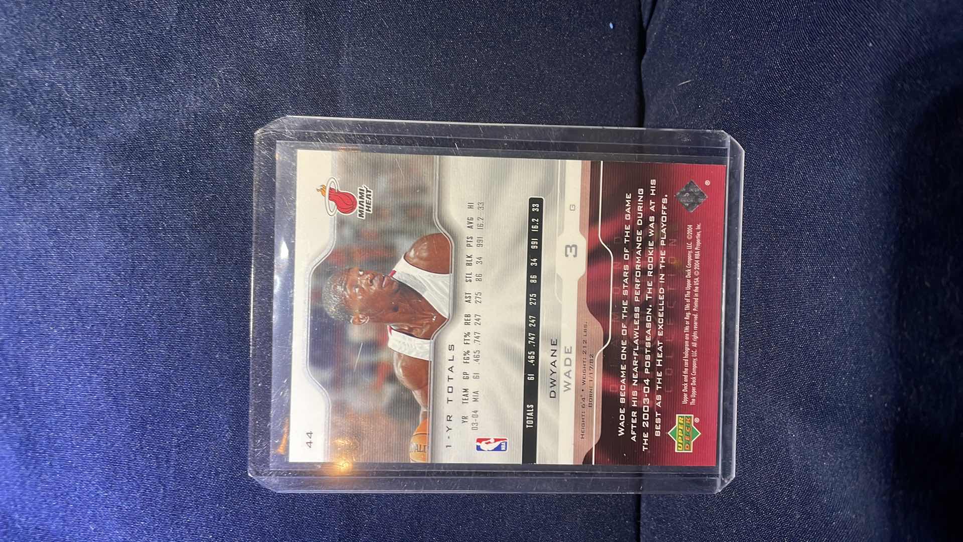 Photo 1 of 2004 UPPER DECK DWAYNE WADE PRO SIGNITURE CARD 44